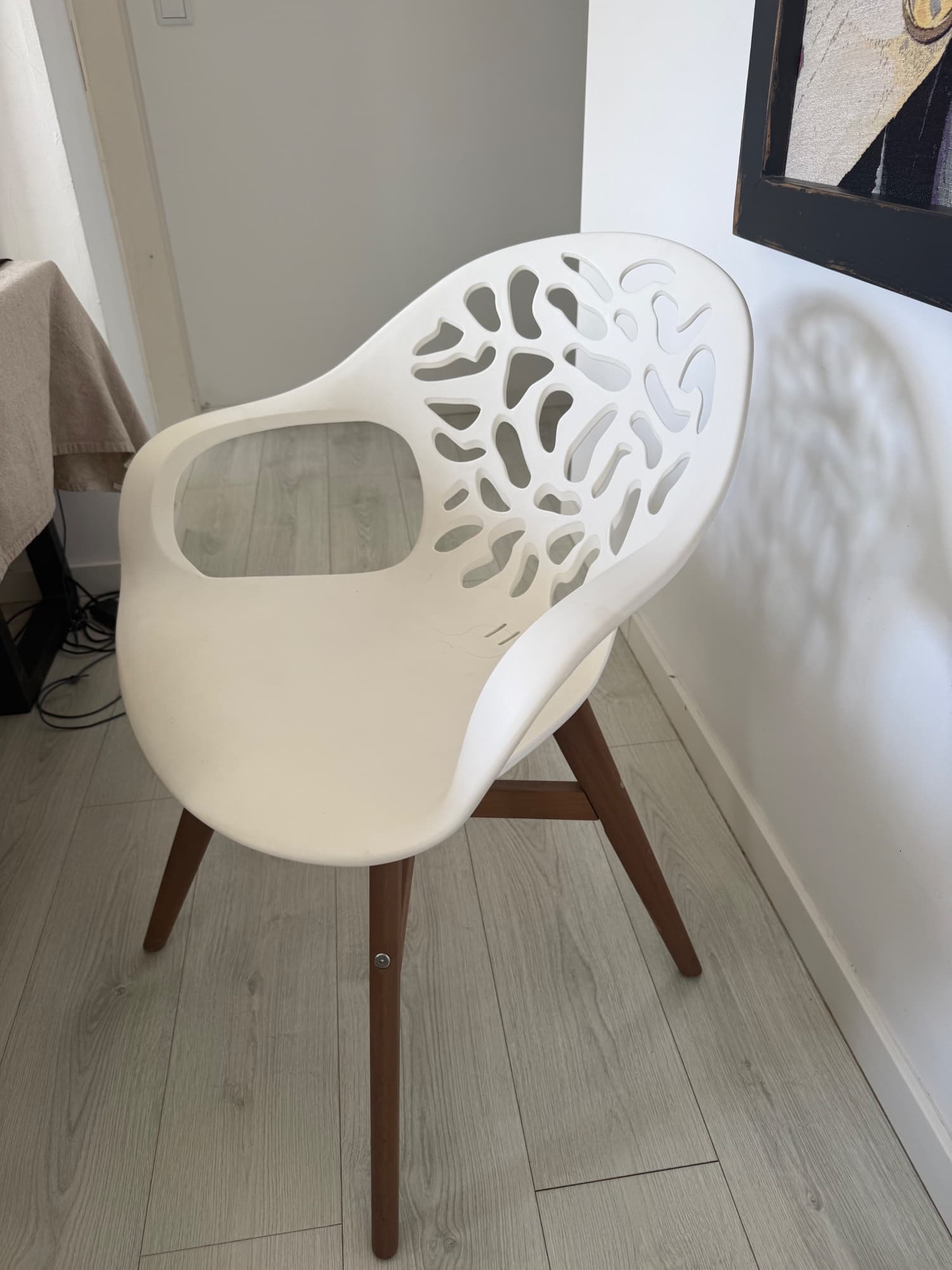 ANGRIM cadeira, branco c/padrão/interior/exterior