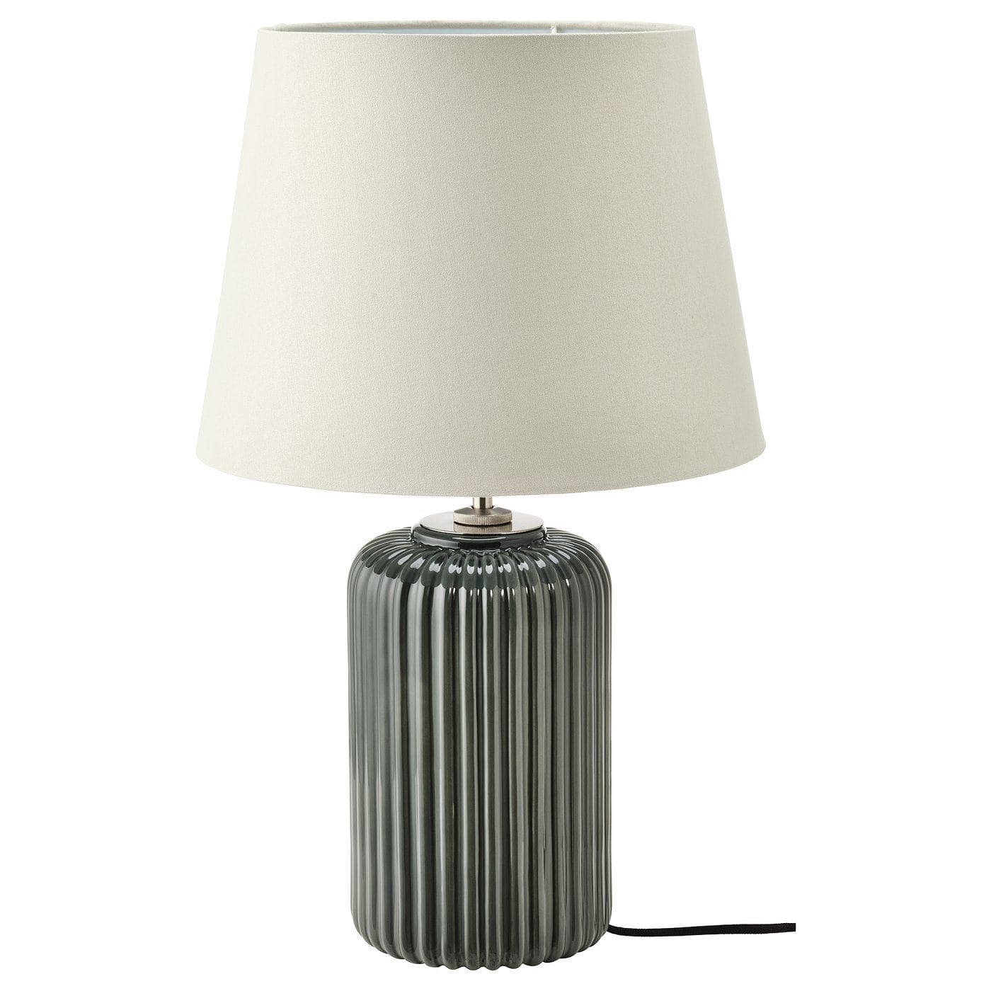 SNÖBYAR table lamp, grey-turquoise ceramic/grey, 52 cm