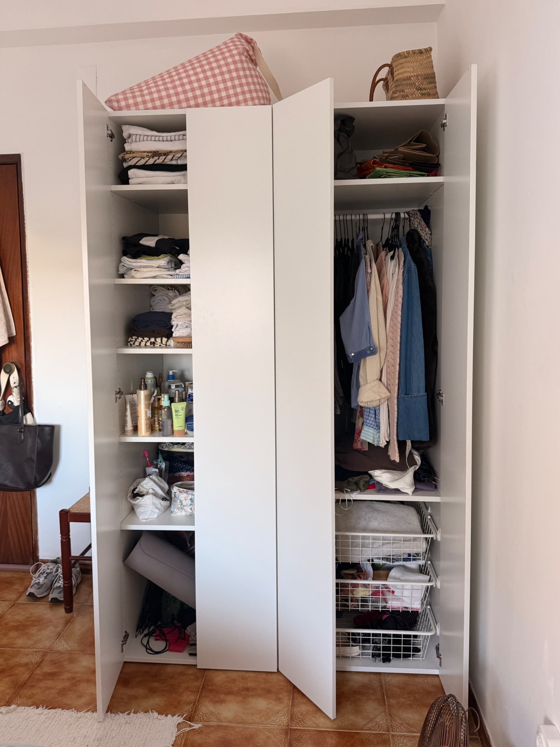 LASTARE wardrobe combination, white, 120x62x201 cm