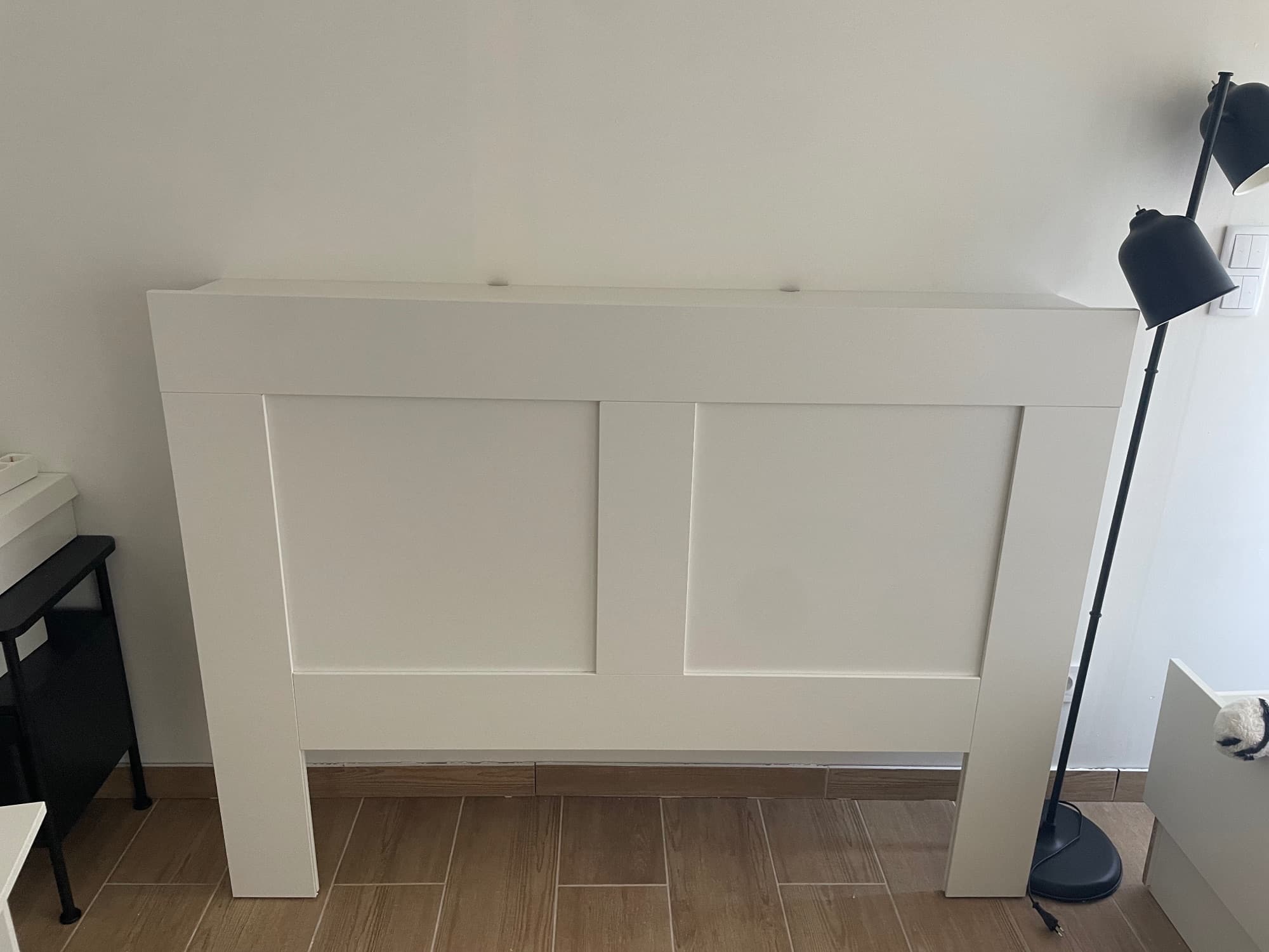 BRIMNES Headboard with storage compartment, white, 140 cm