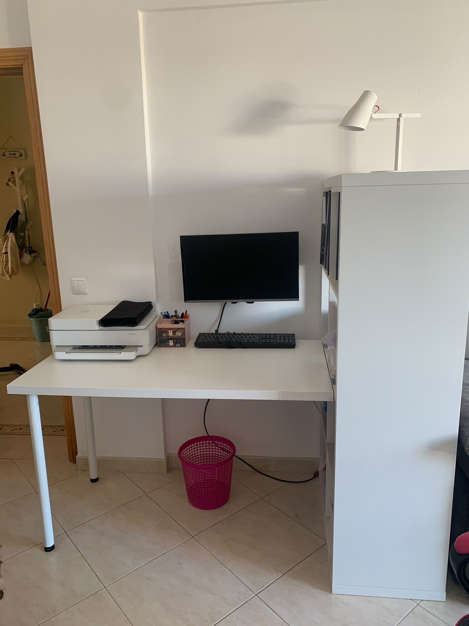 KALLAX / LINNMON desk combination, white, 77x139x147 cm