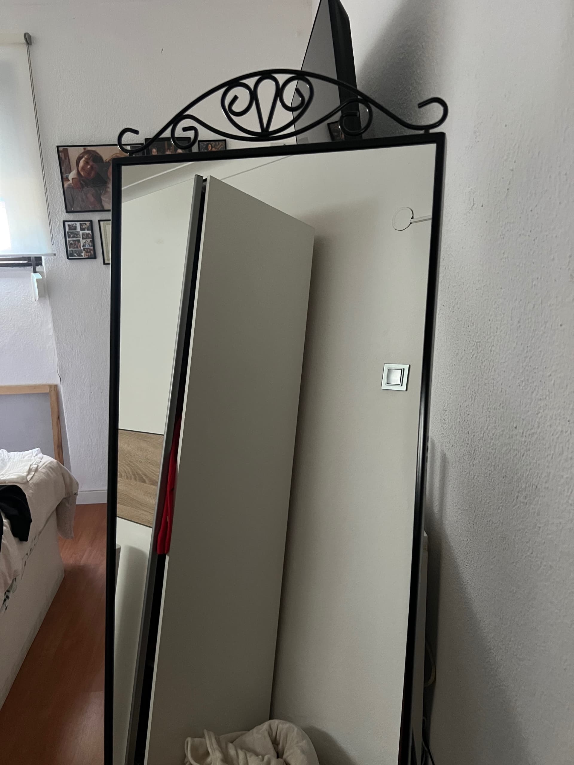 KARMSUND Standing mirror, black, 40x167 cm