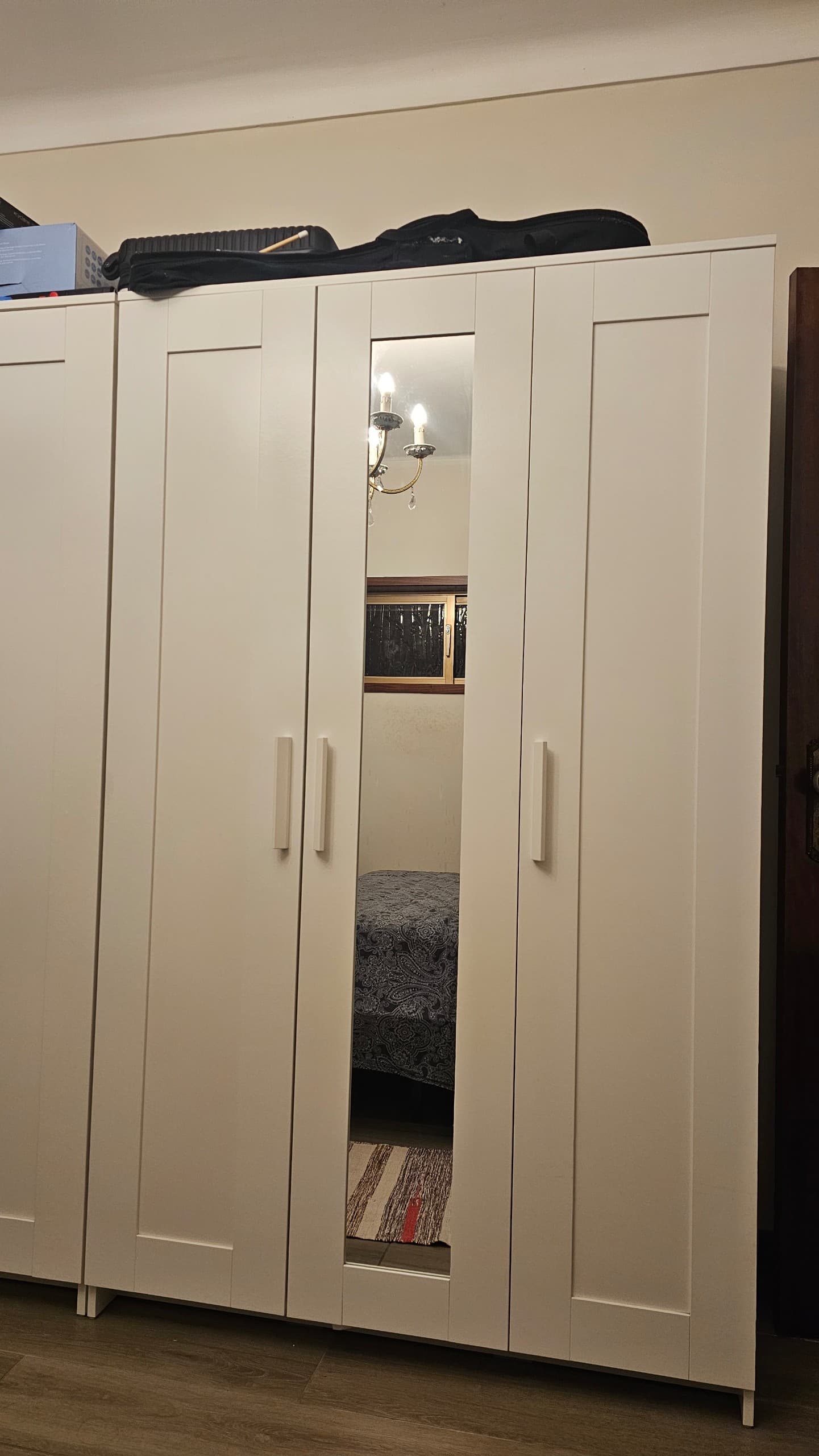 BRIMNES Wardrobe with 3 doors, white, 117x190 cm