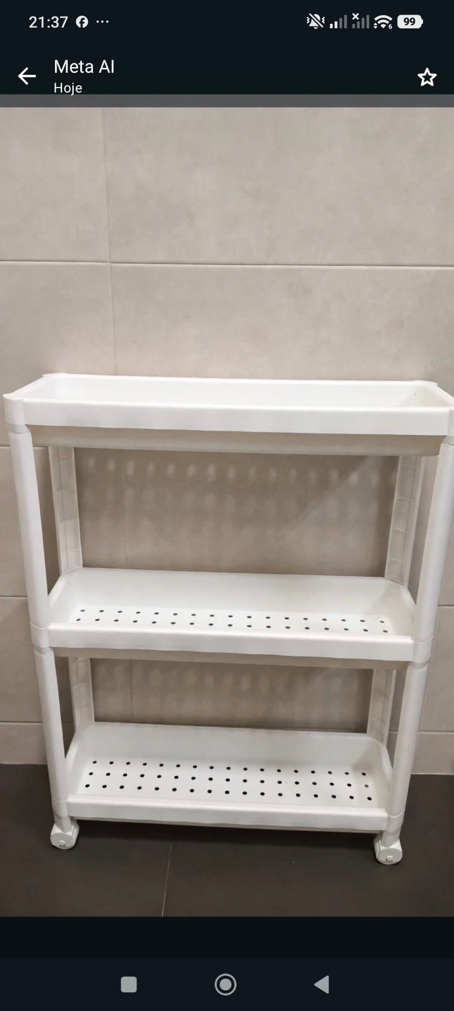VESKEN Carrinho, branco, 54x18x71 cm