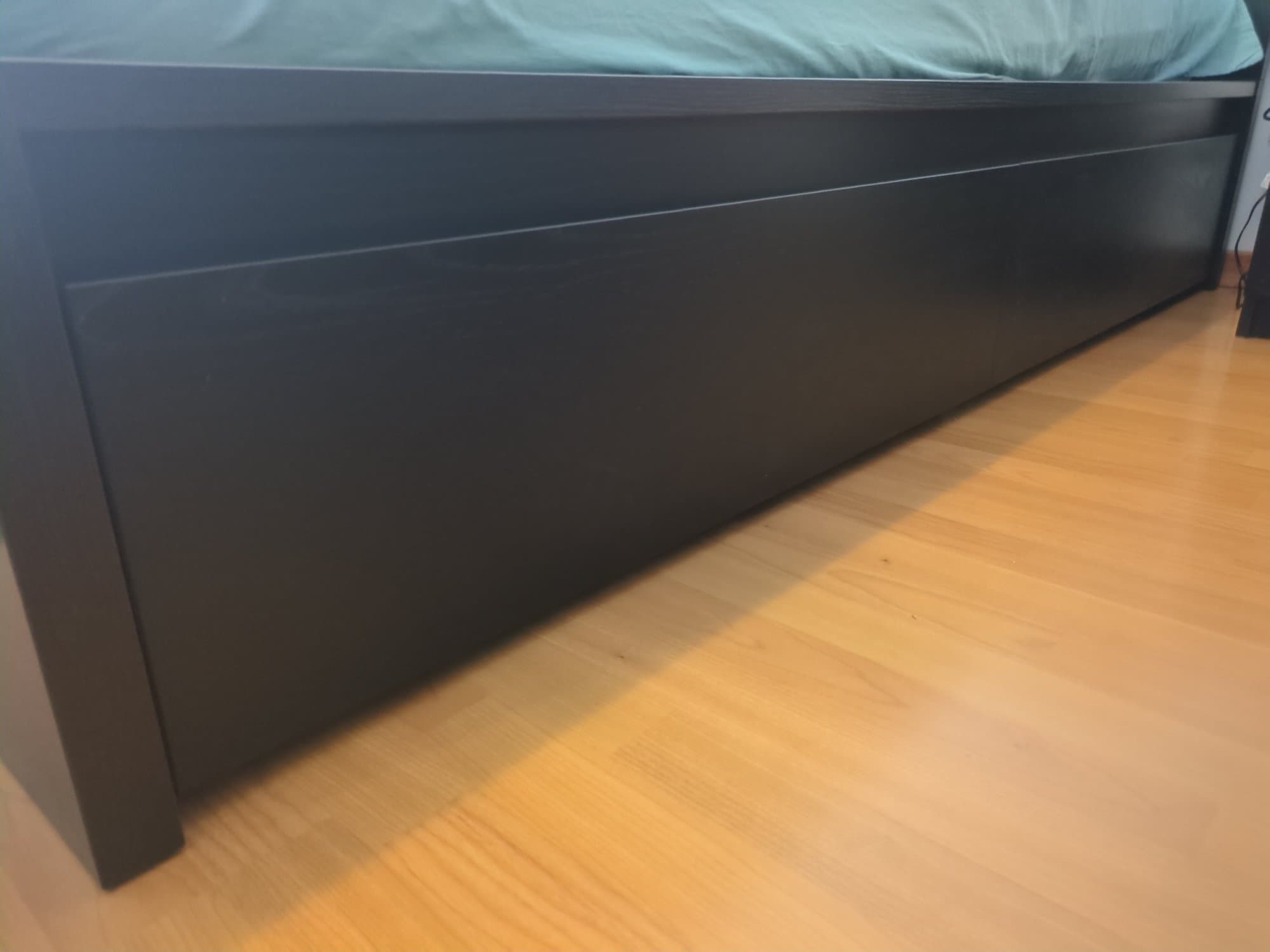 CAIXAS MALM Bed storage box for high bed frame, black-brown, 200 cm