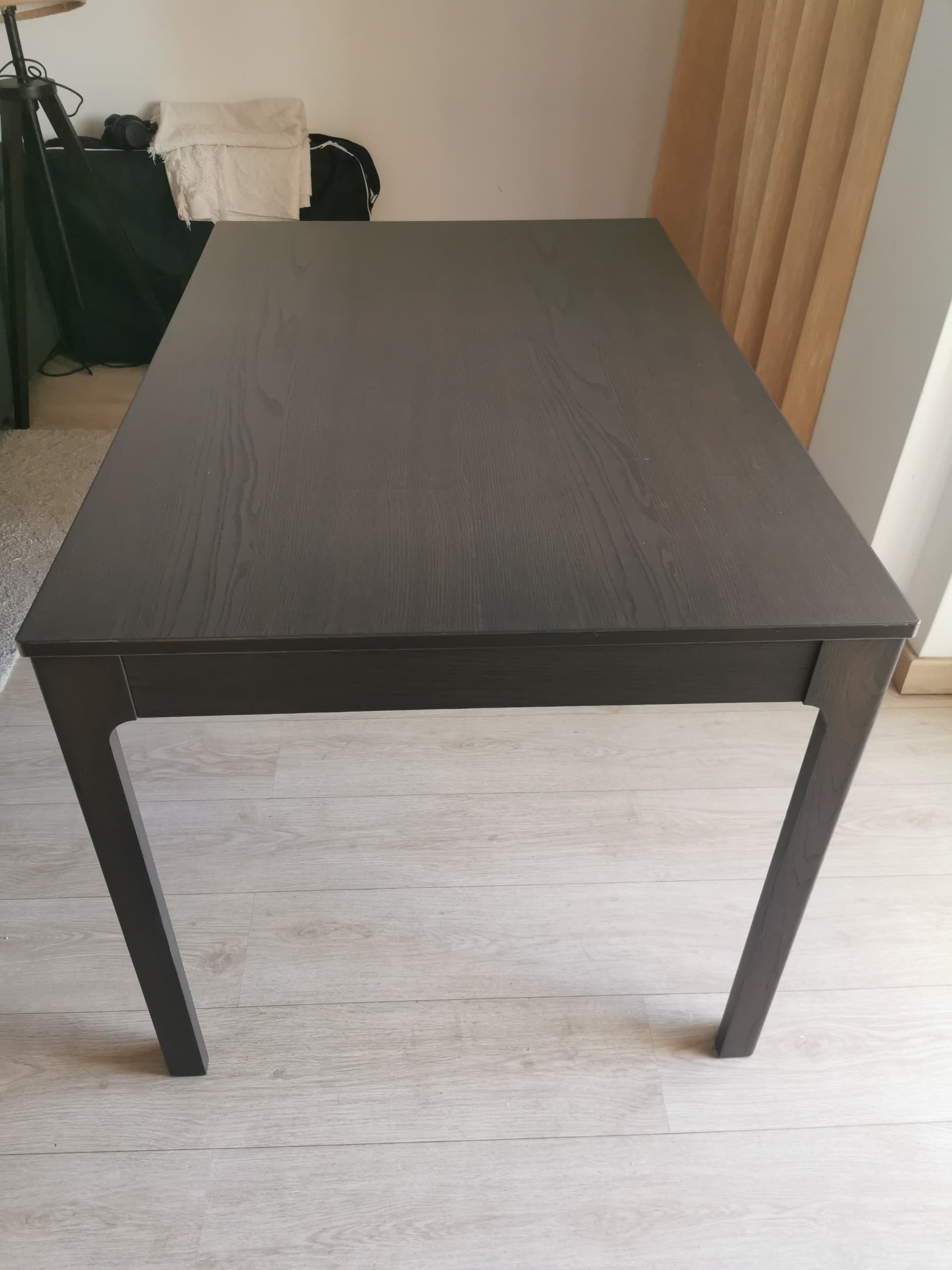 EKEDALEN extendable table, dark brown stained/beech veneer, 130/190x80 cm