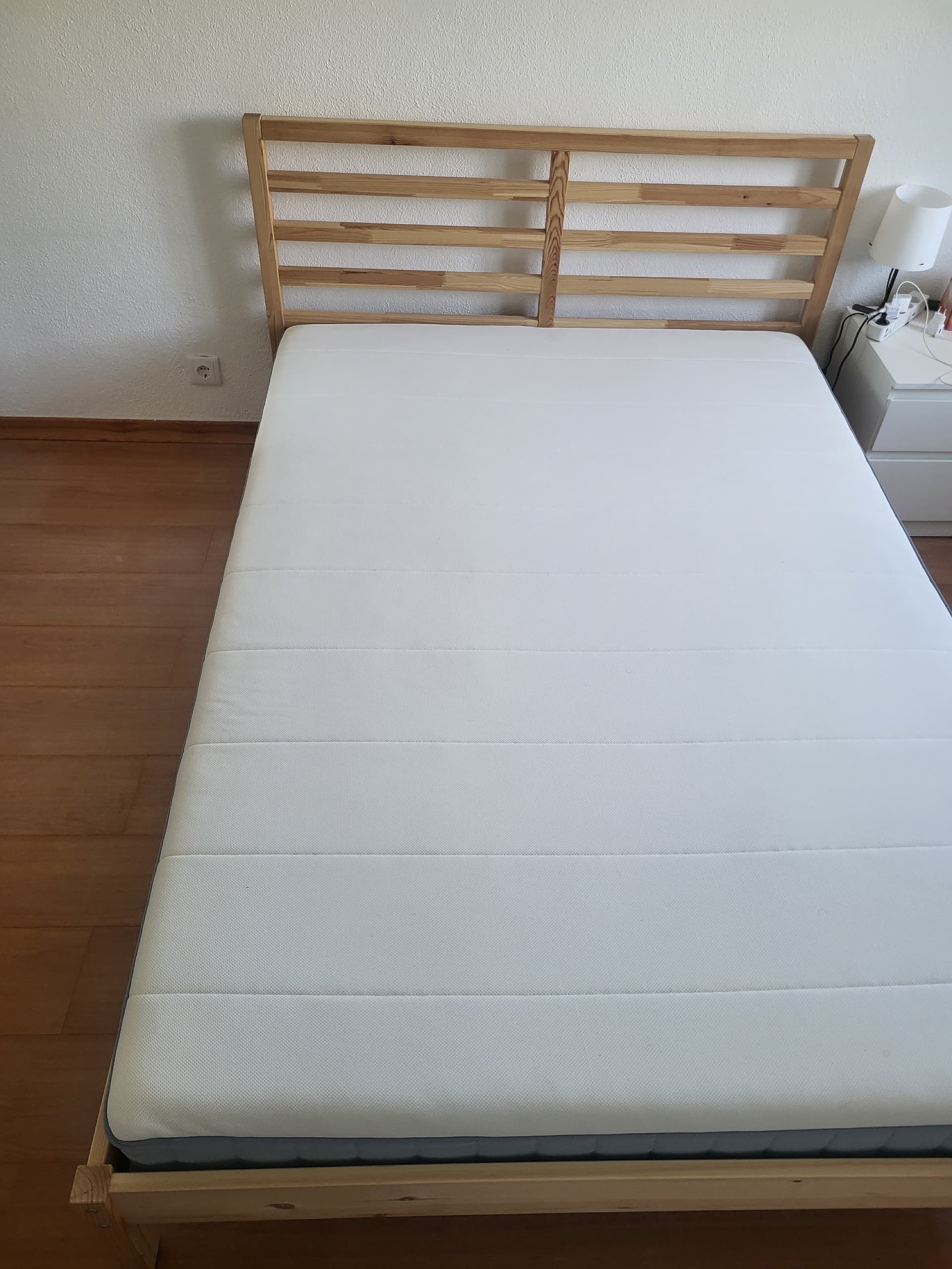 TARVA+ESTRAD+COLCHAO bed frame, pine/Luröy, 140x200 cm