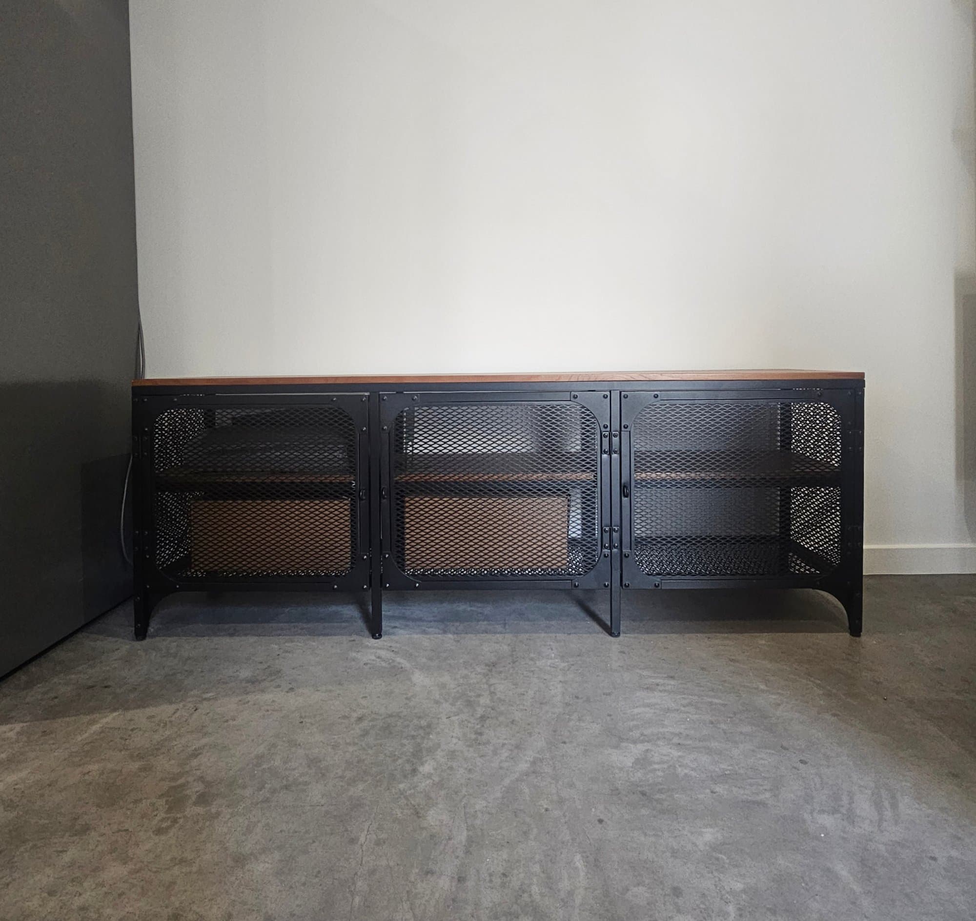 FJÄLLBO TV bench, black, 150x36x54 cm