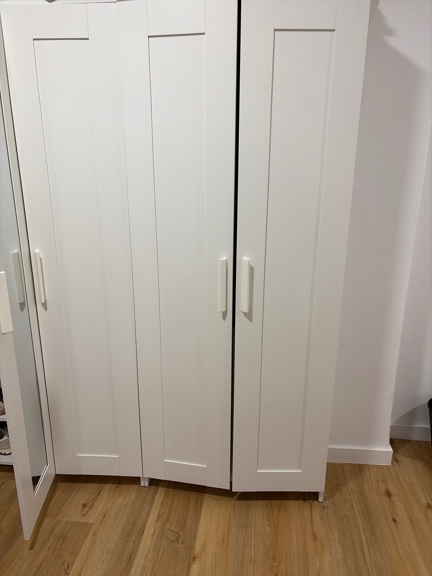 BRIMNES Wardrobe with 3 doors, white, 117x190 cm