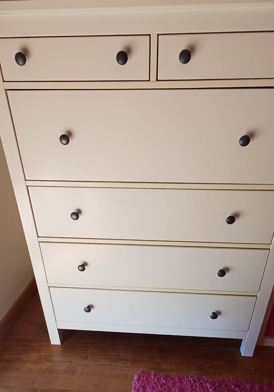 HEMNES Cómoda c/6 gavetas, velatura branca, 108x130 cm