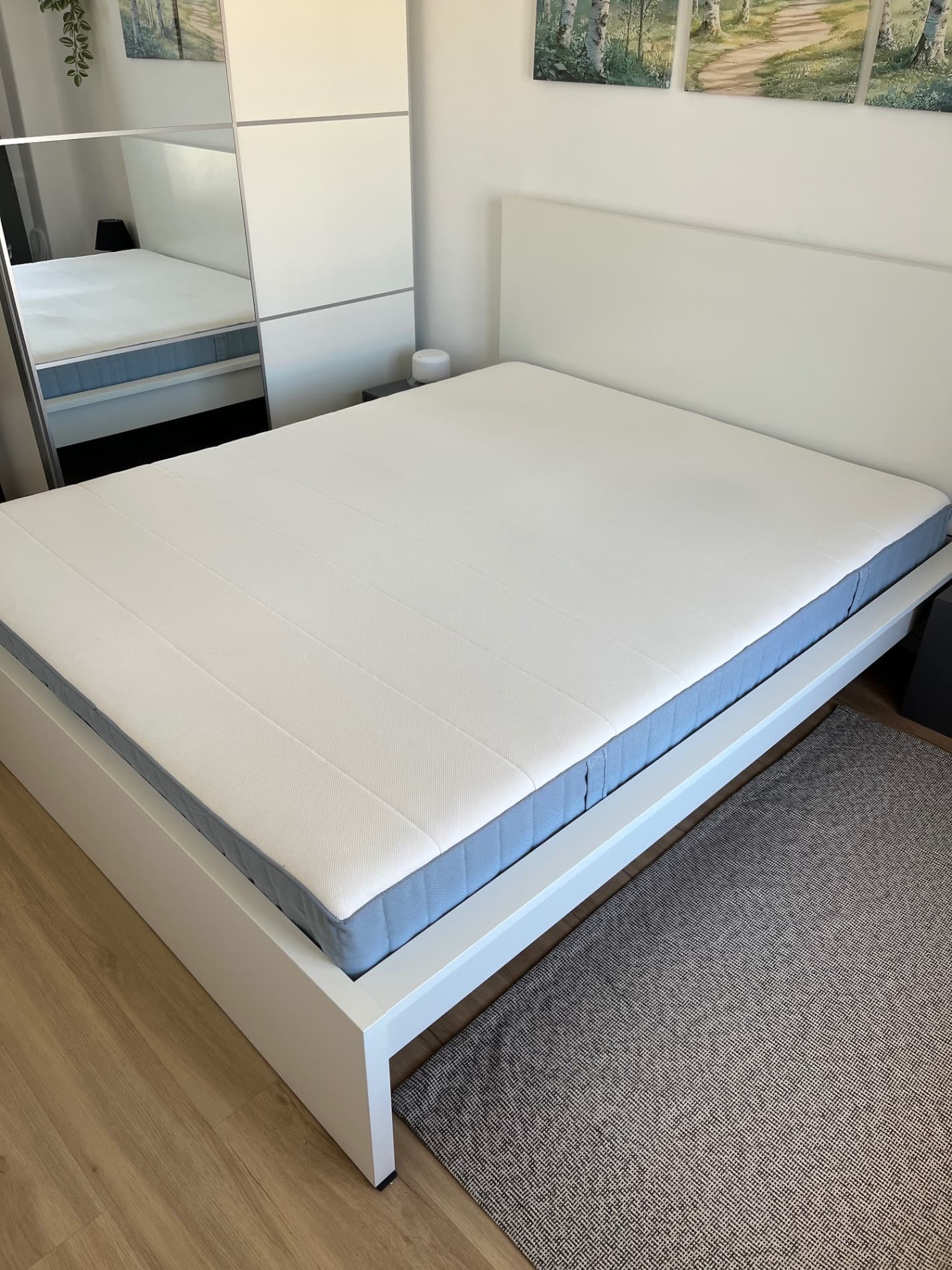COLCHÃO 1,60X200 sommier, Vesteröy firme/azul claro cinz esc, 160x200 cm