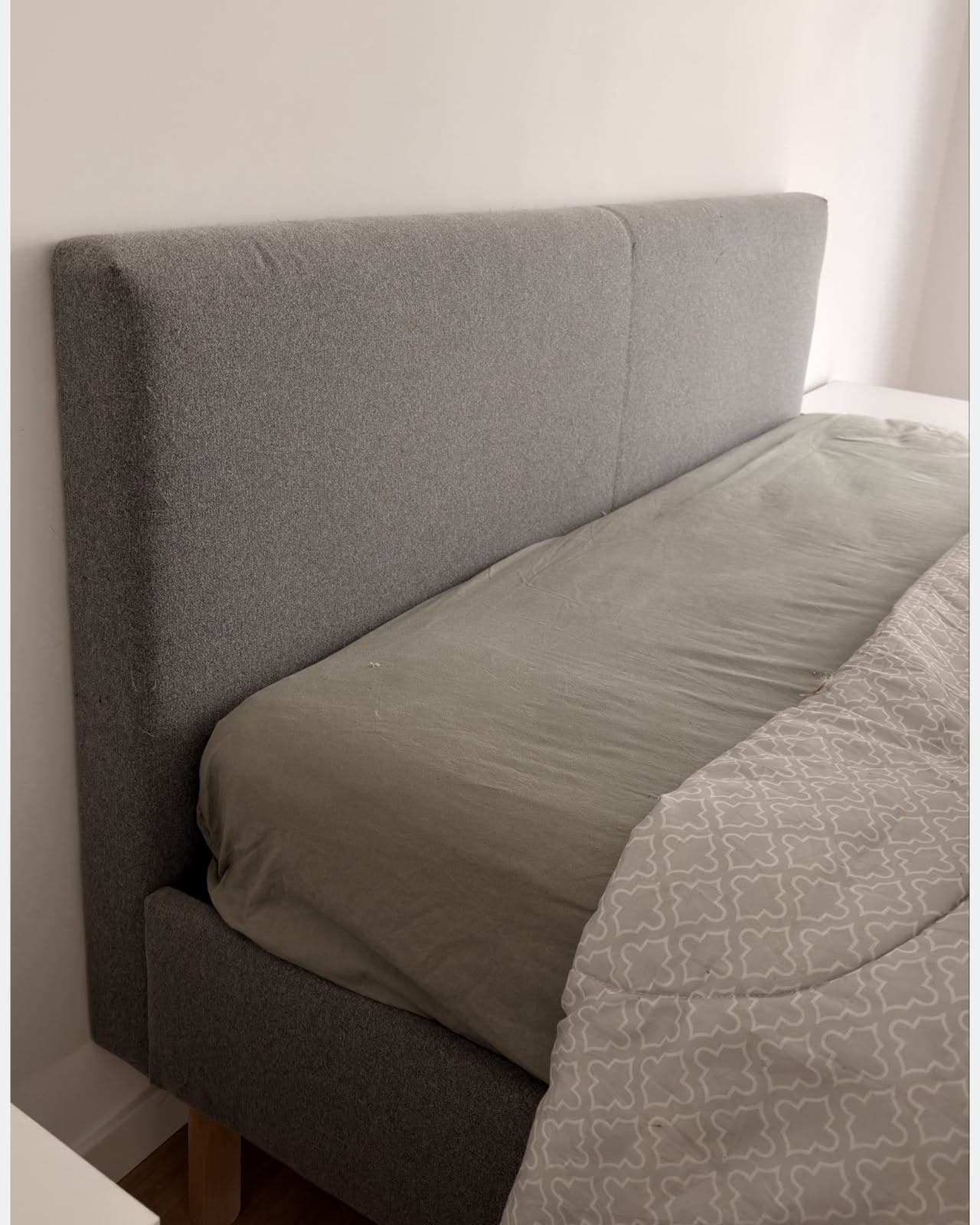 NARRÖN upholstered bed frame, grey