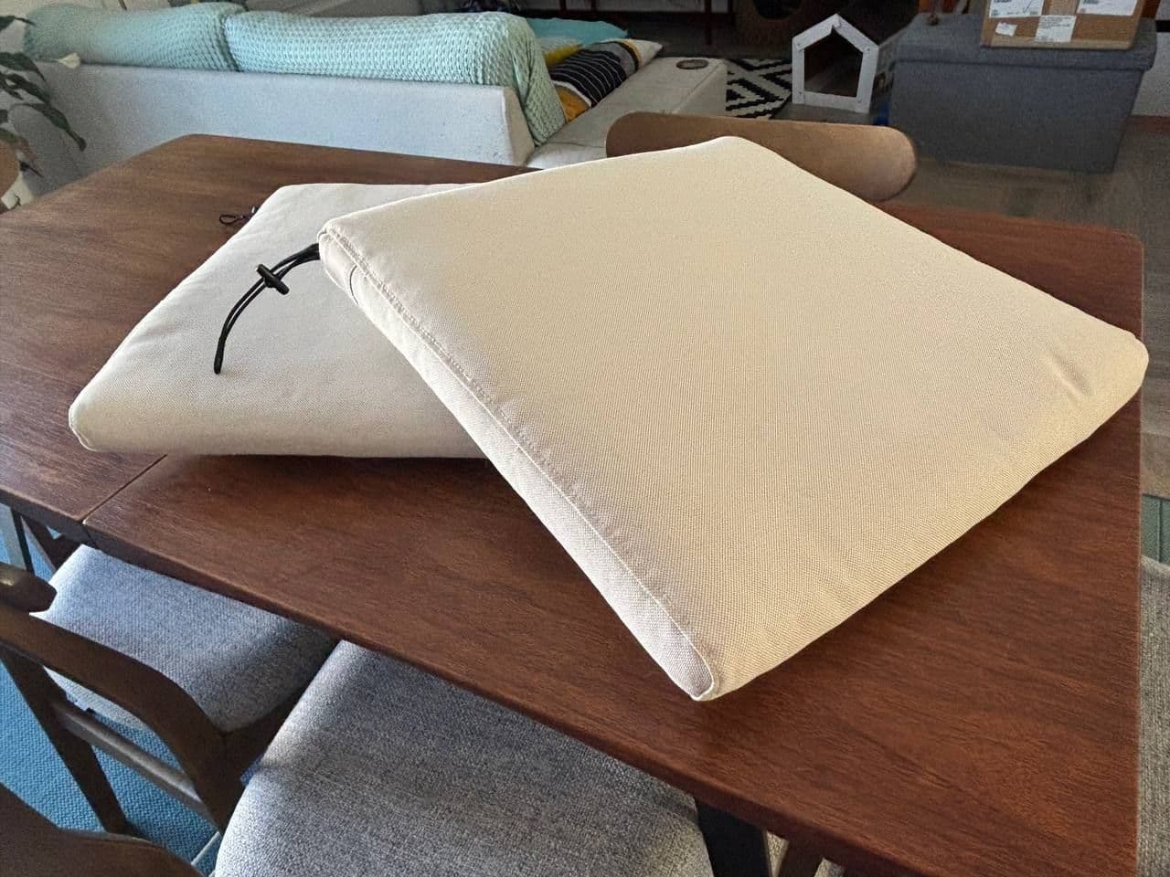 FRÖSÖN/DUVHOLMEN chair cushion, outdoor, beige, 44x44 cm