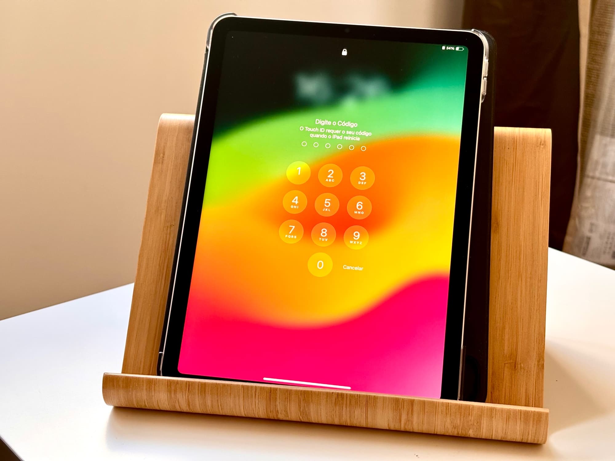 VIVALLA Tablet stand, bamboo veneer, Width: 26 cm