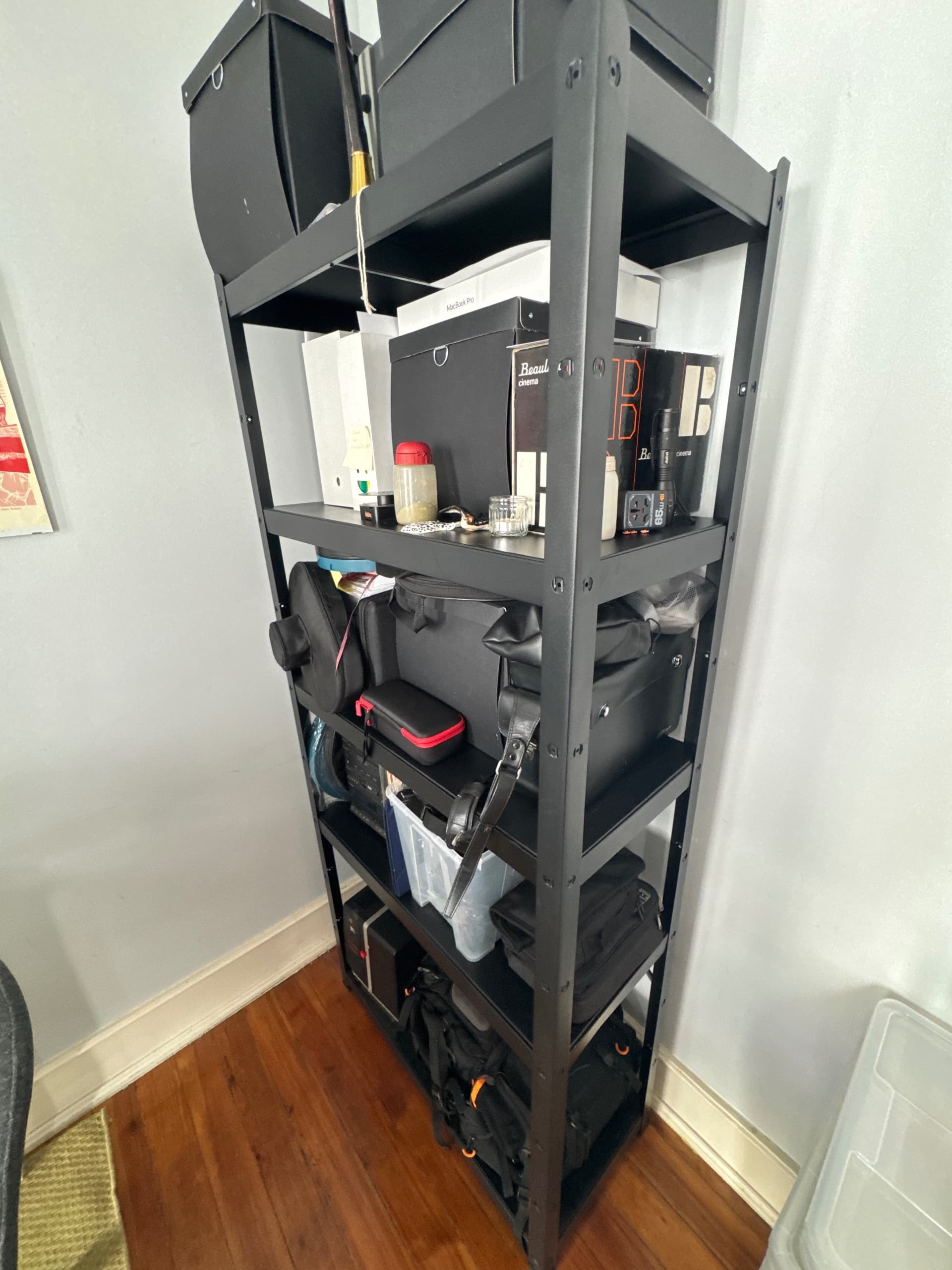BROR shelving unit, black, 85x40x190 cm