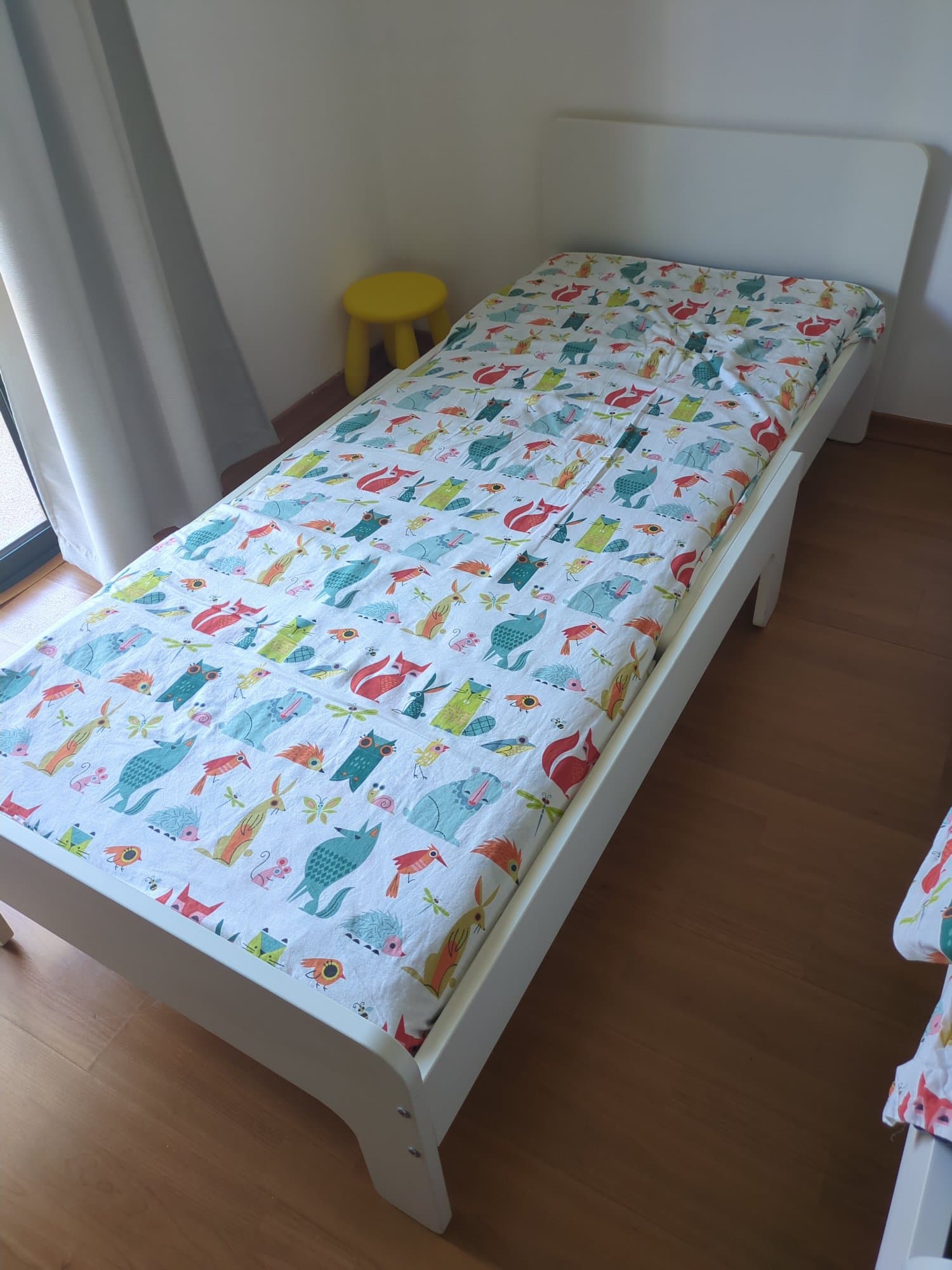 SLÄKT EXTENSIVEL ext bed frame with slatted bed base, white, 80x200 cm