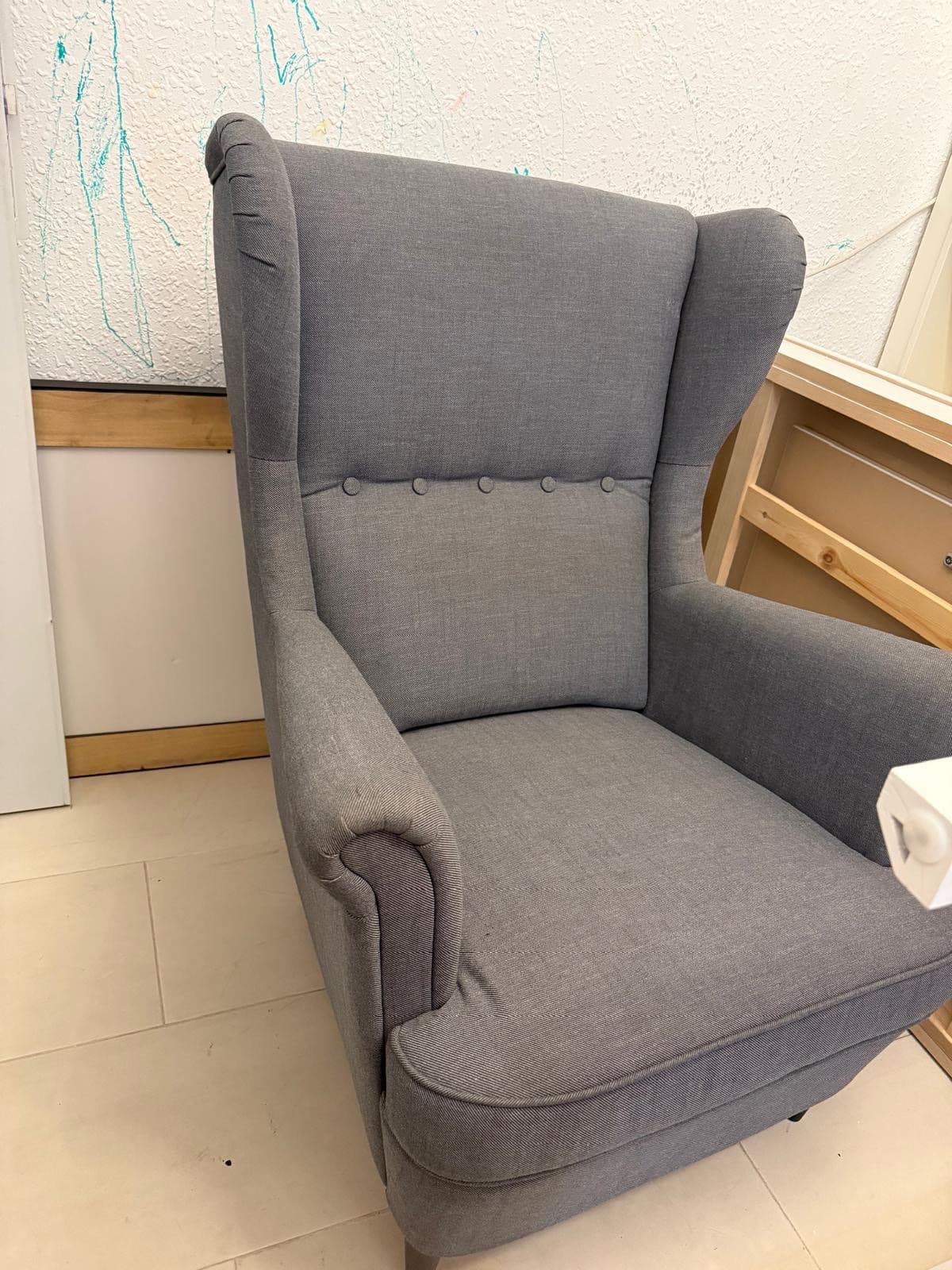 STRANDMON CADEIRAO children's armchair, Vissle grey