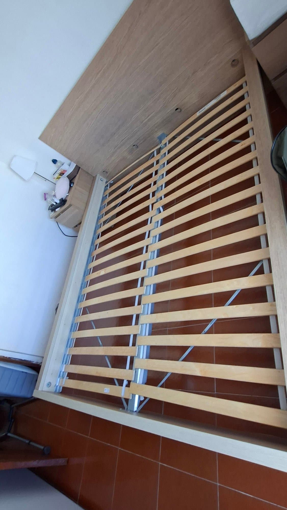 MALM bed frame with mattress, white stained oak veneer/Valevåg extra firm, 140x200 cm