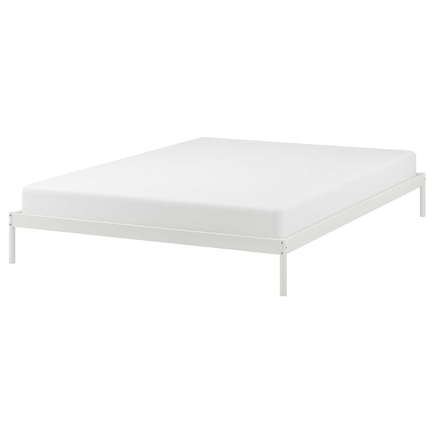 VEVELSTAD bed frame, white, 140x200 cm