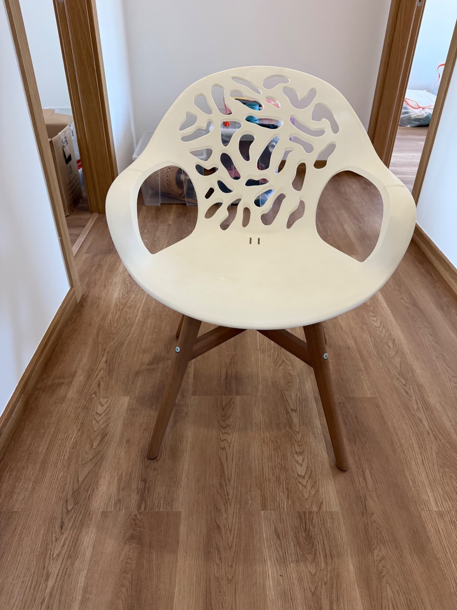 ANGRIM cadeira, branco c/padrão/interior/exterior