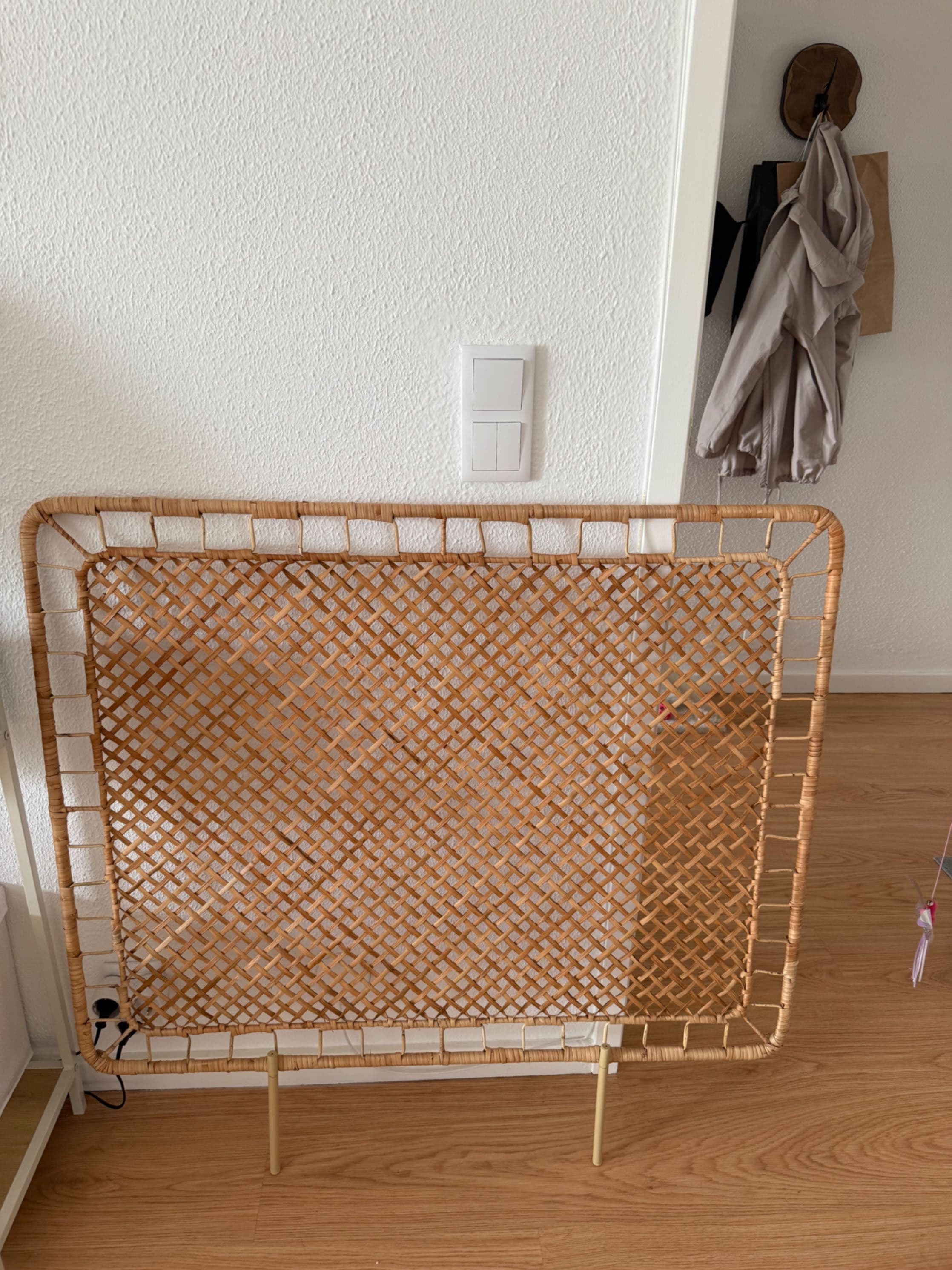 TOLKNING headboard, handmade rattan