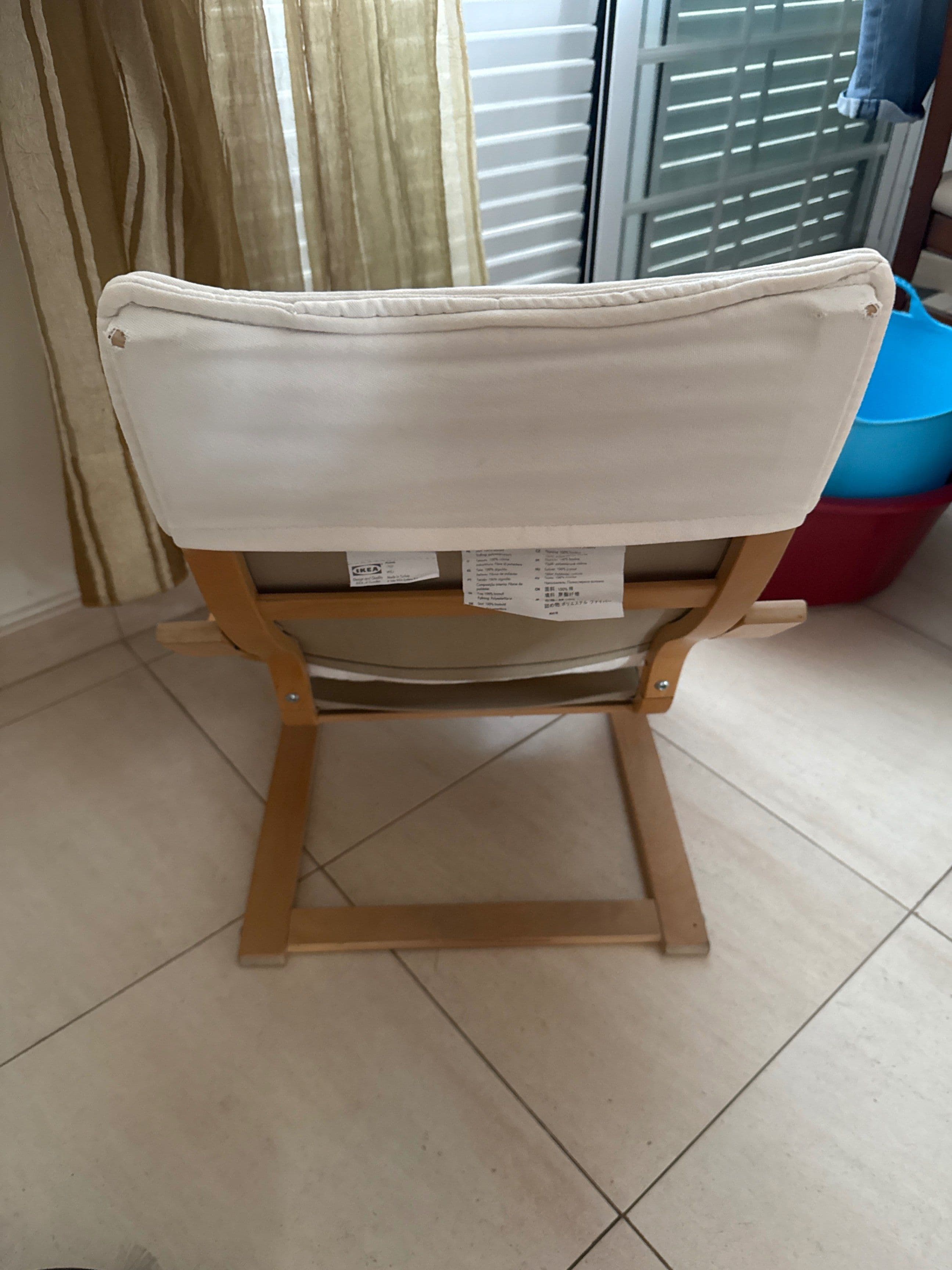 POÄNG children's armchair, birch veneer/Knisa light beige