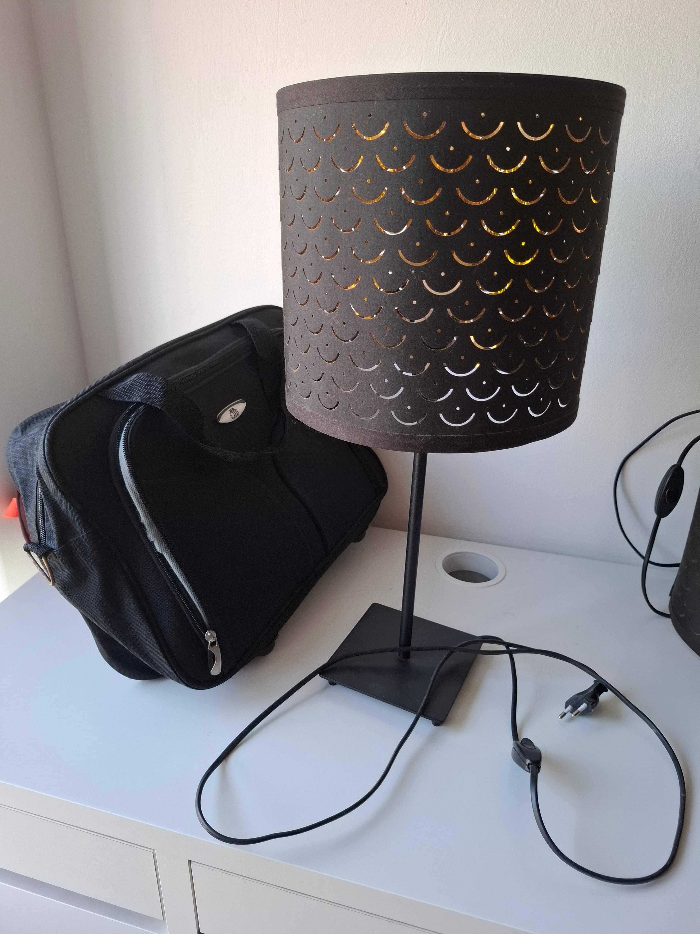 NYMÖ / SKAFTET table lamp, black brass/brass