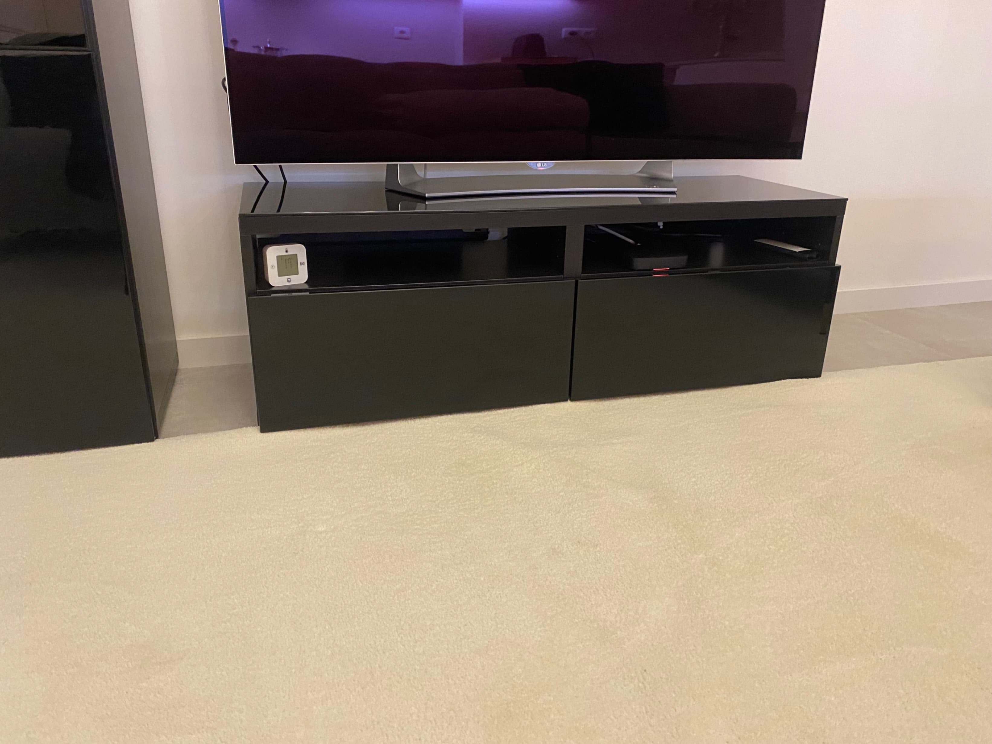 BESTÅ TV bench with drawers, black-brown/Lappviken/Stubbarp black-brown, 120x42x48 cm