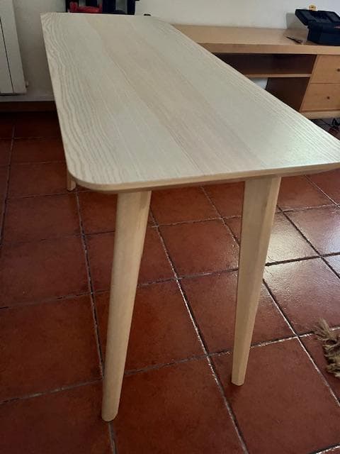 LISABO Desk, ash veneer, 118x45 cm