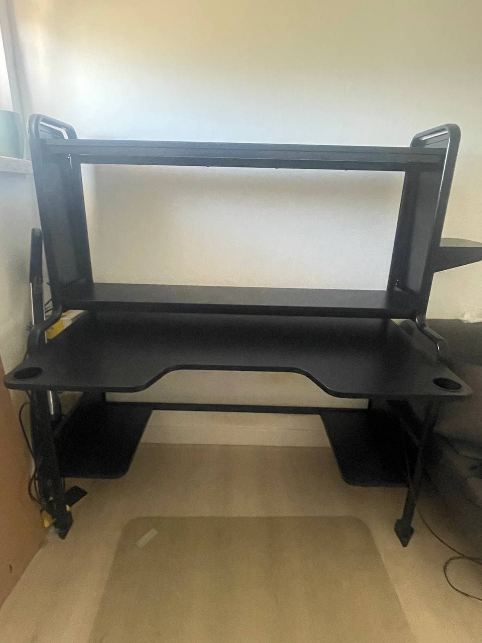 FREDDE gaming desk, black, 140/185x74x146 cm