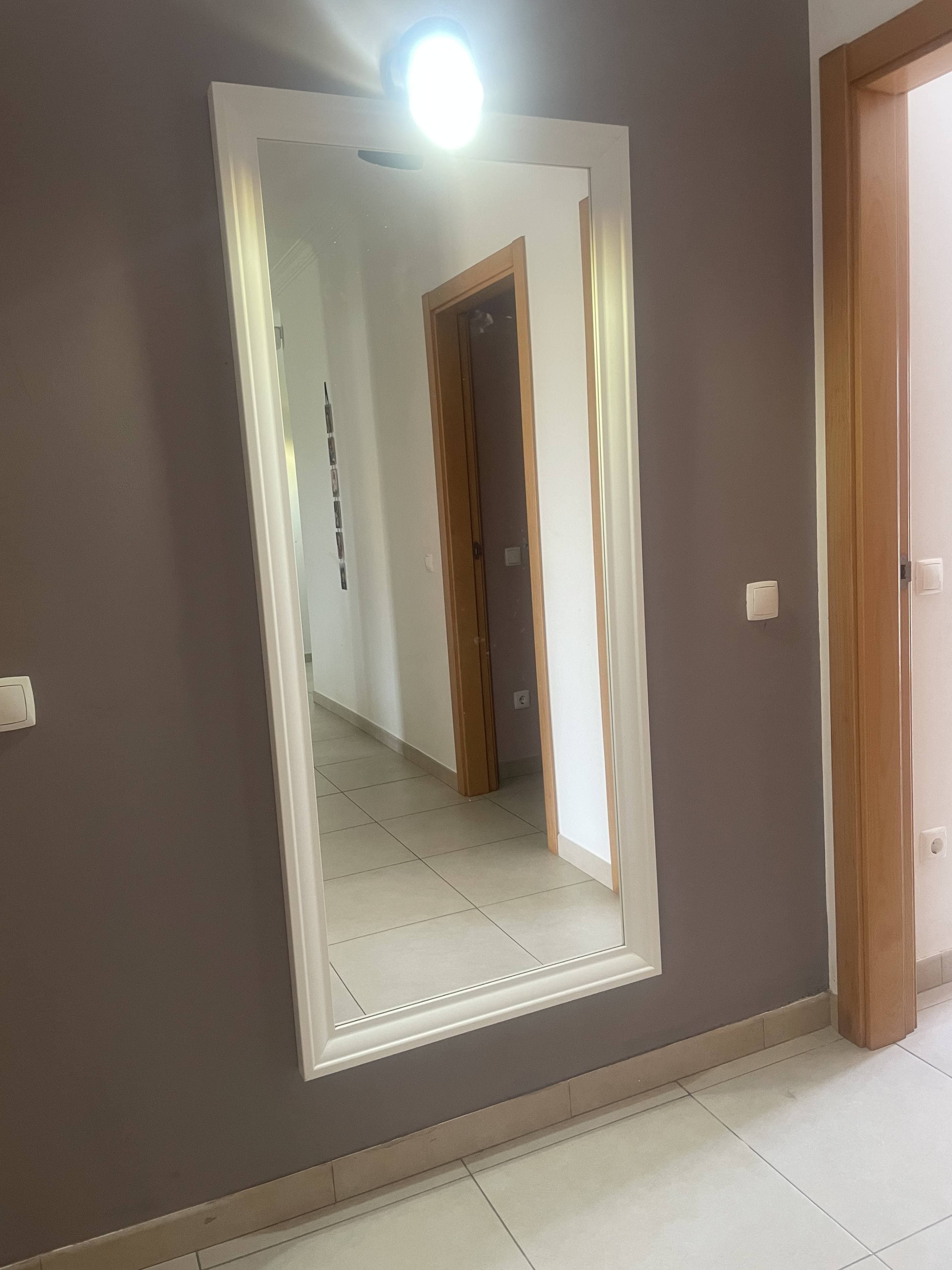 TOFTBYN mirror, white, 75x165 cm