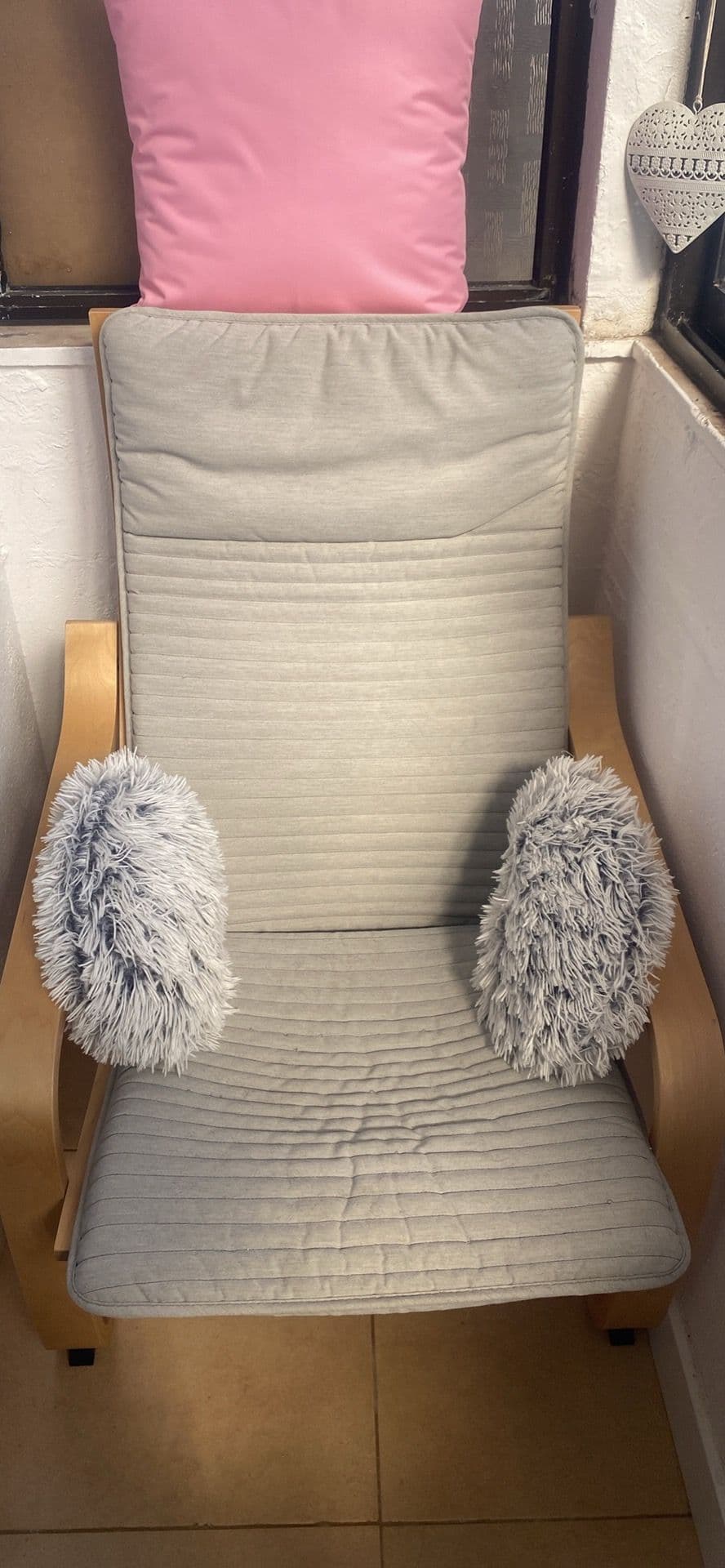 POÄNG armchair, birch veneer/Knisa light beige