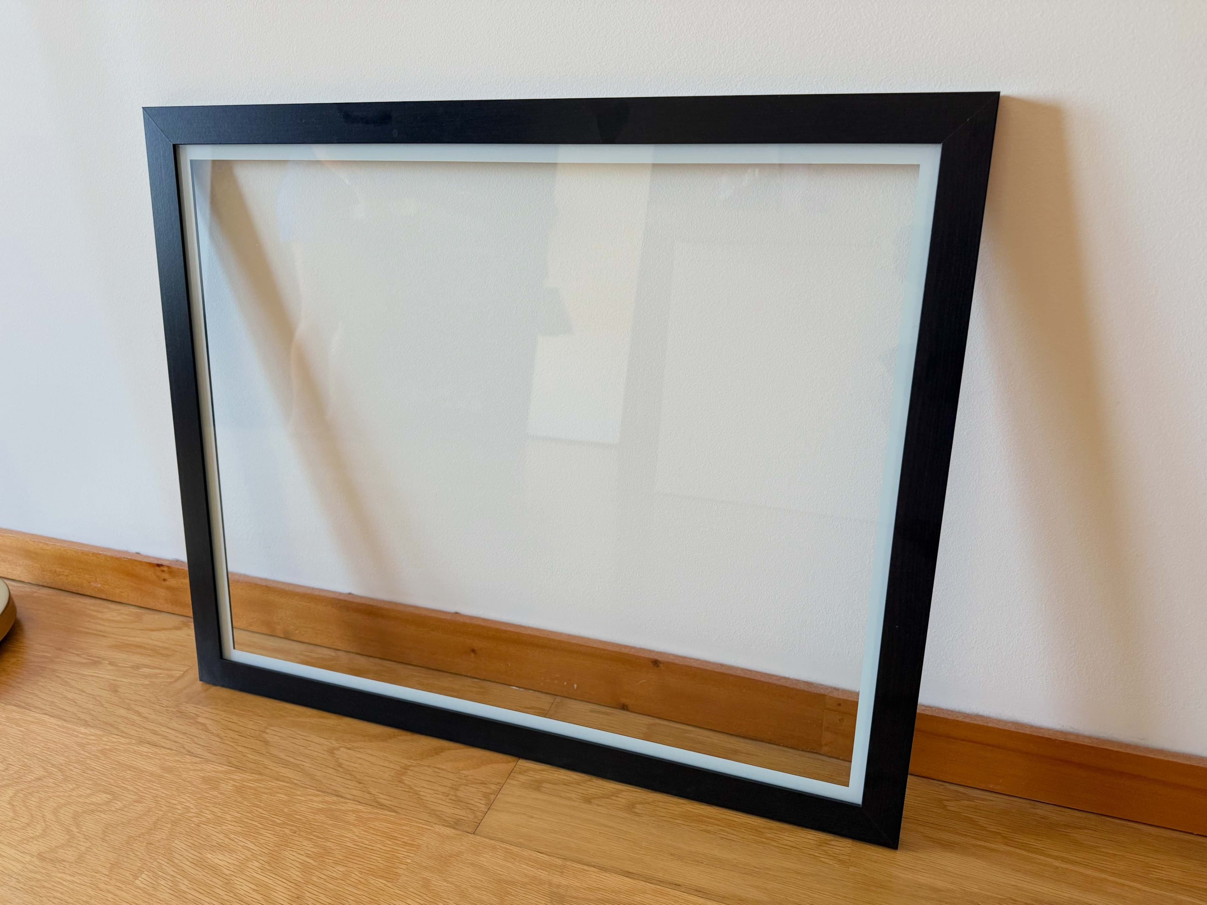 KOMPLEMENT glass shelf, dark grey, 75x58 cm