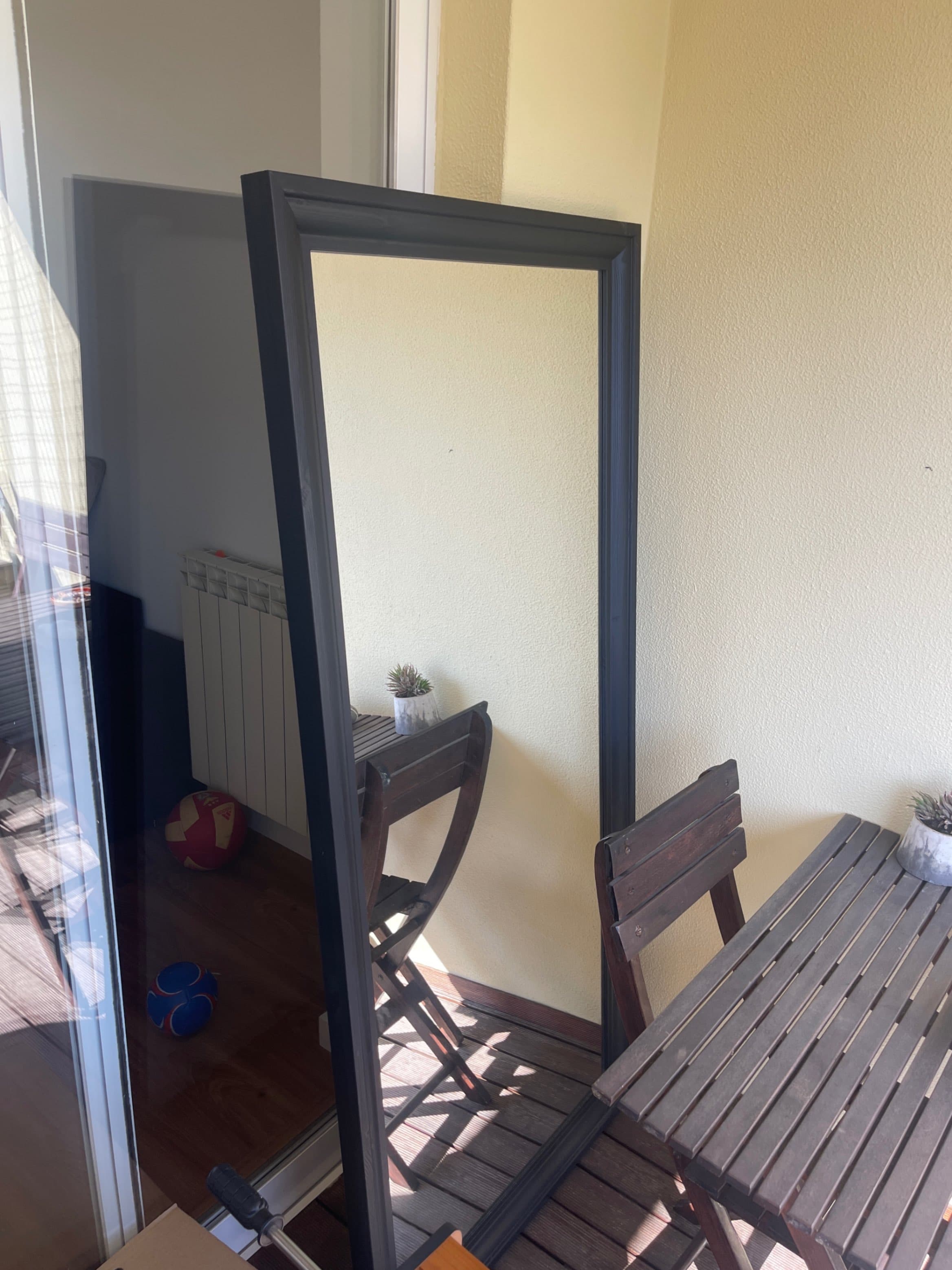 TOFTBYN mirror, black, 75x165 cm