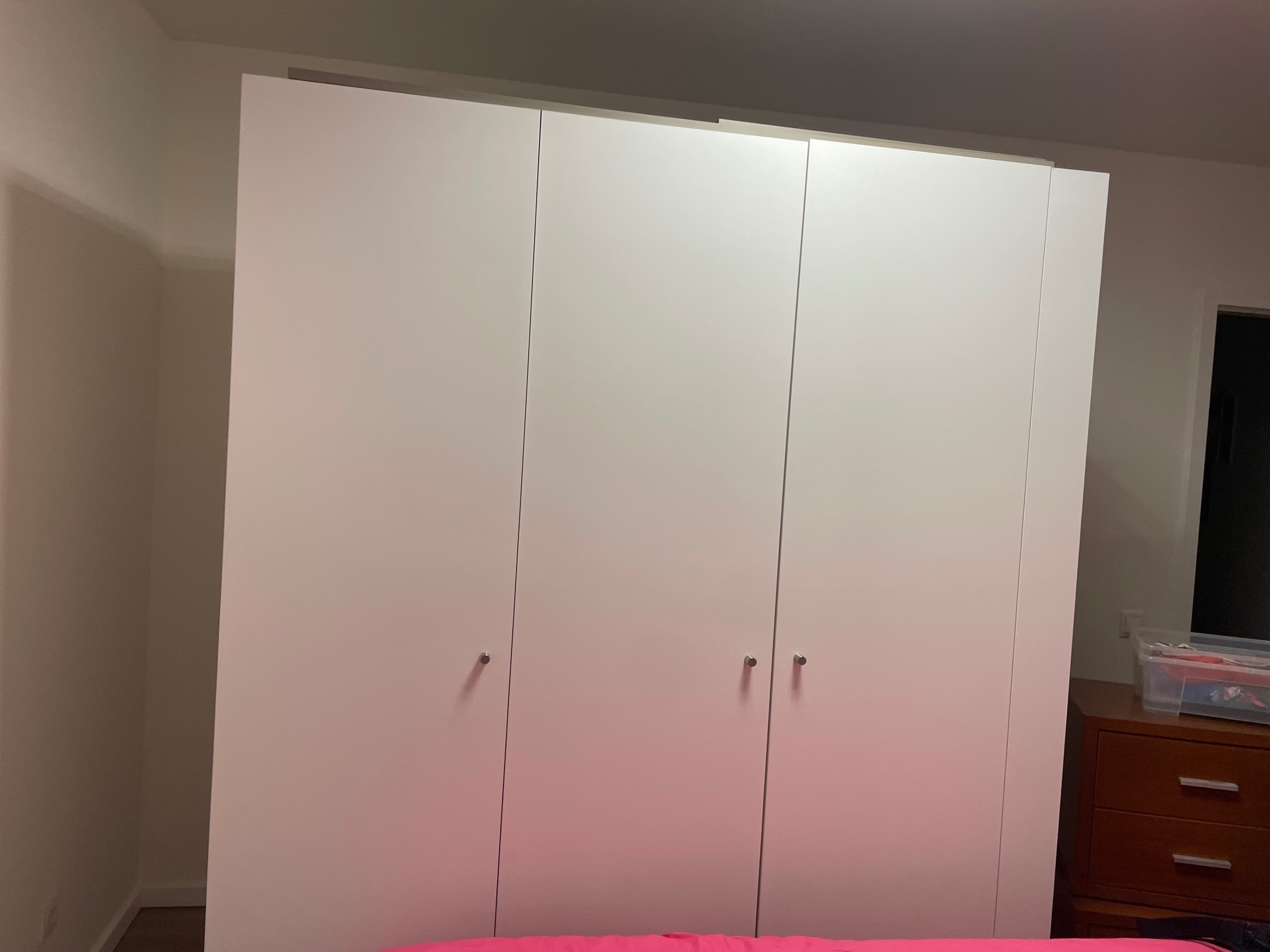 KLEPPSTAD wardrobe with 3 doors, white, 117x176 cm