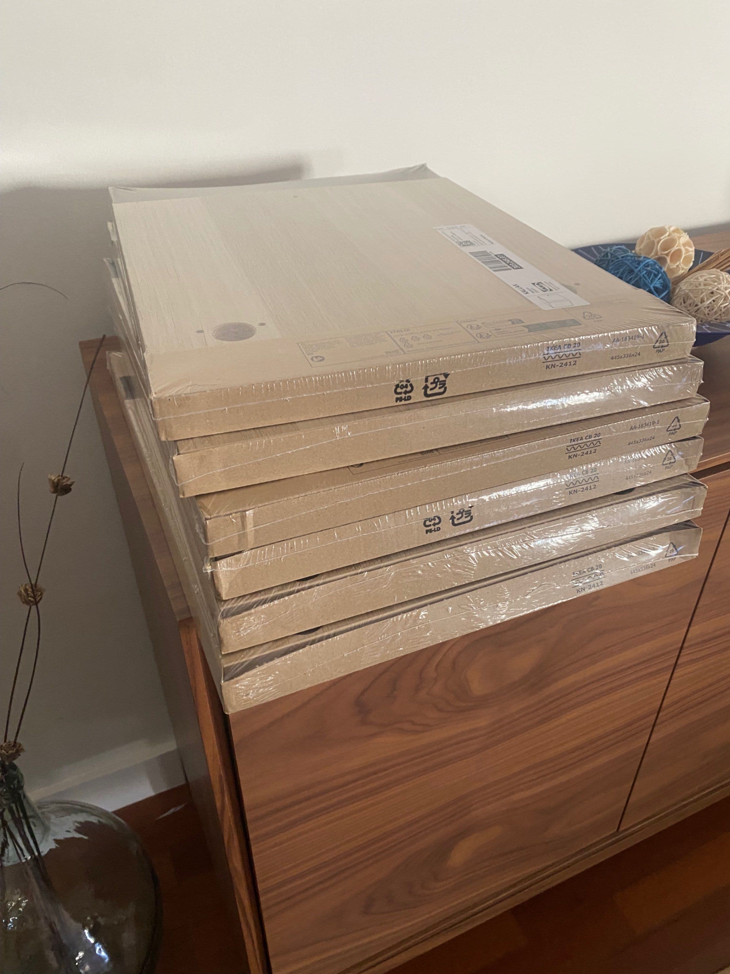 KALLAX Insert with door, white stained oak effect, 33x33 cm