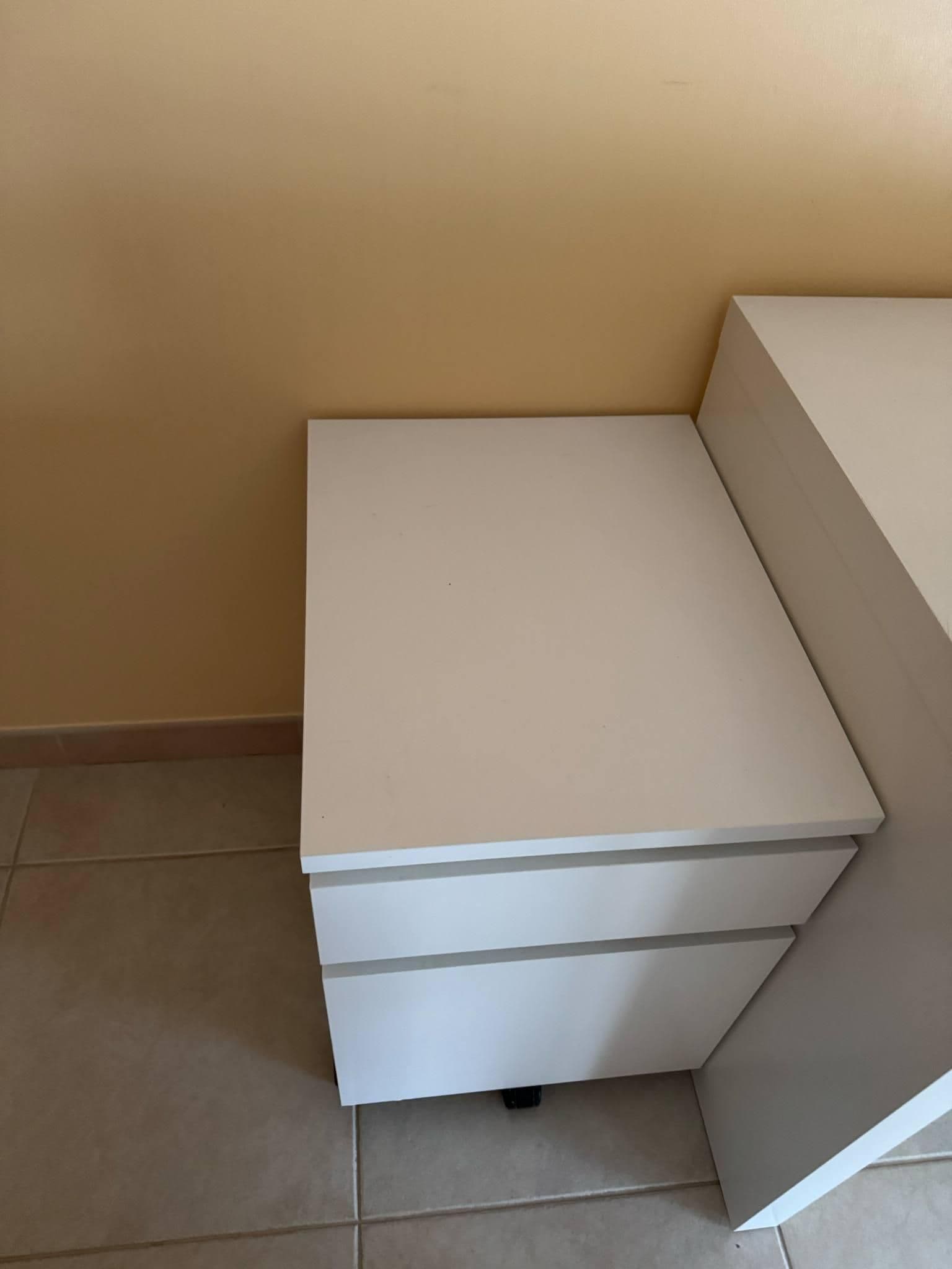 MALM Drawer unit on castors, white, 42x59 cm