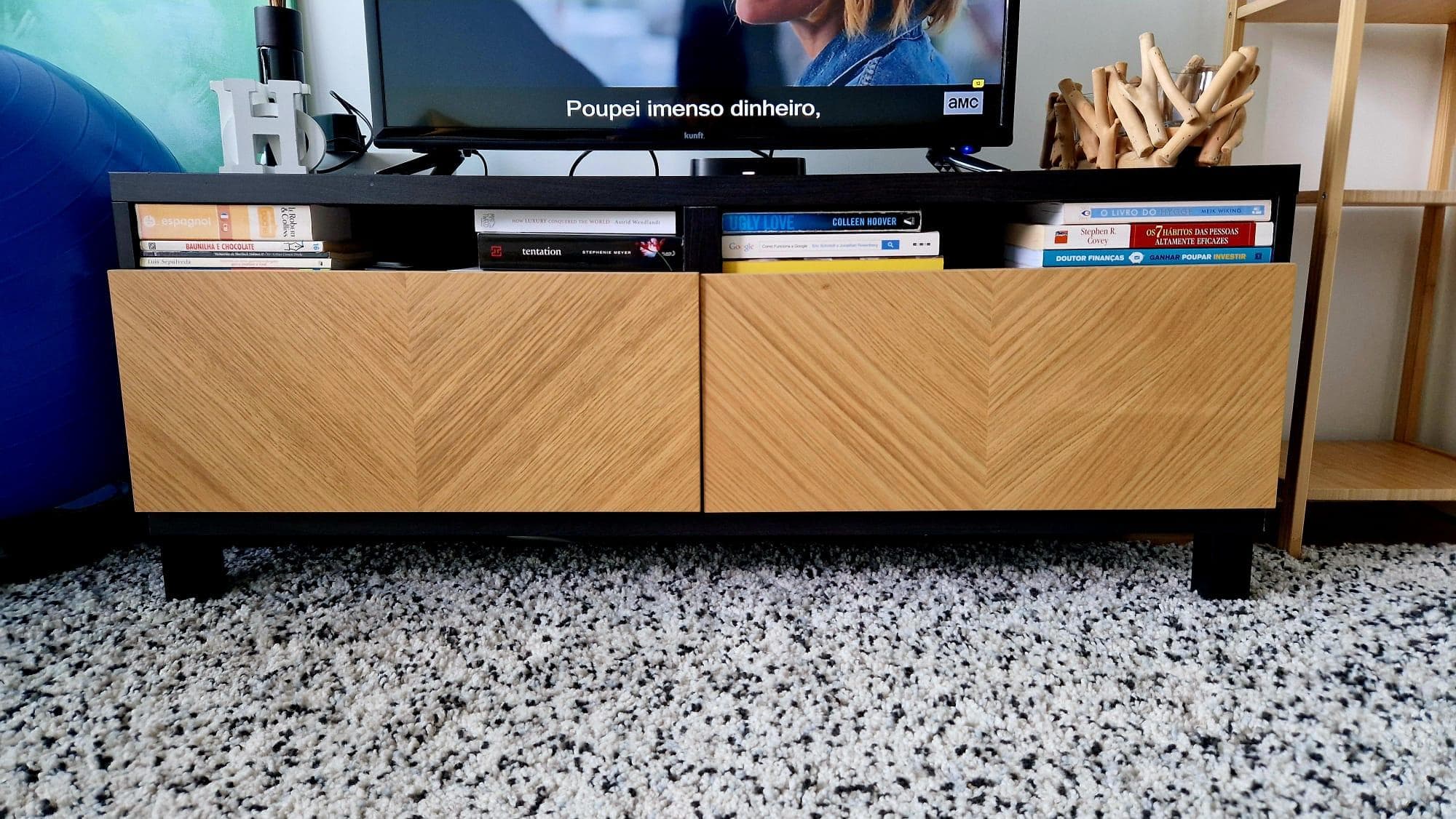 BESTÅ TV bench with drawers, black-brown/Lappviken/Stubbarp black-brown, 120x42x48 cm