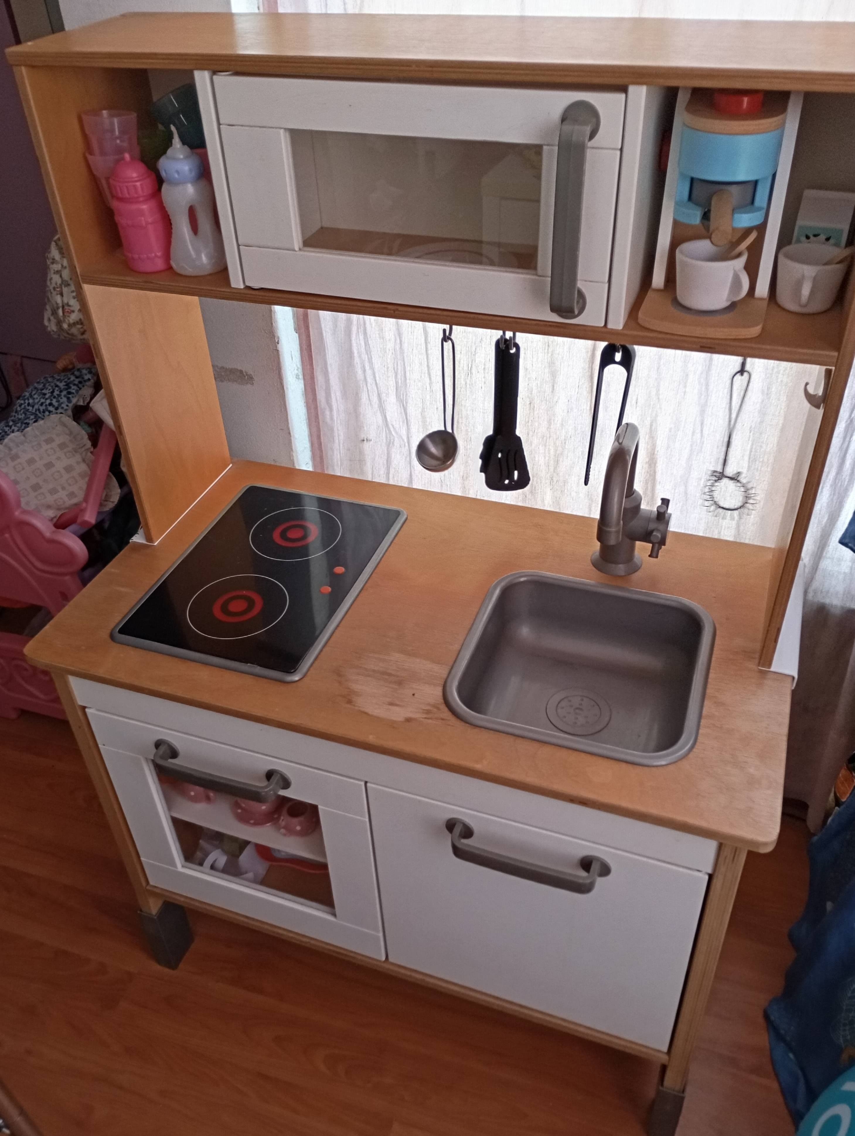 DUKTIG play kitchen, birch, 72x40x109 cm