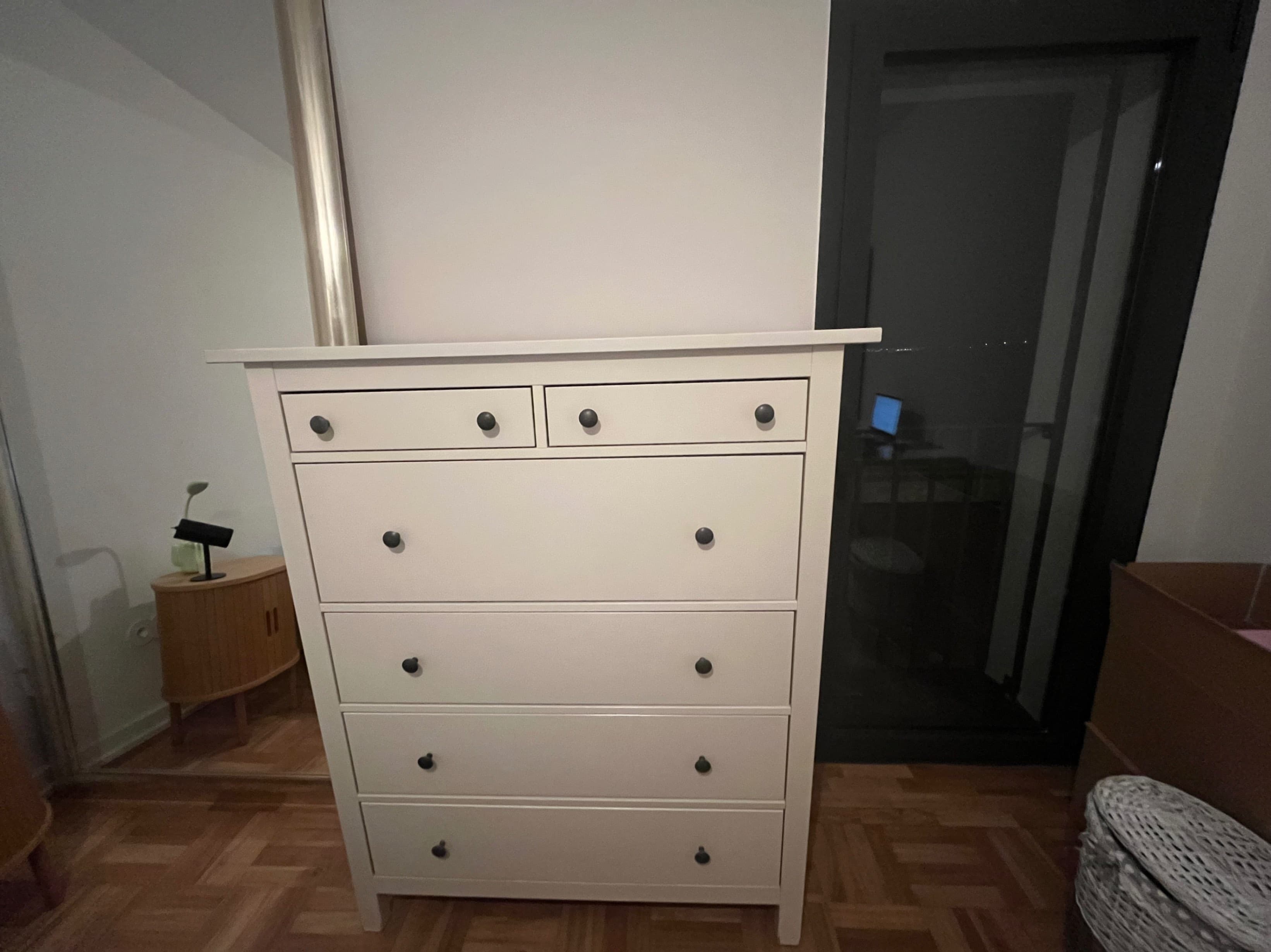 HEMNES Chest of 6 drawers, white stain, 108x131 cm