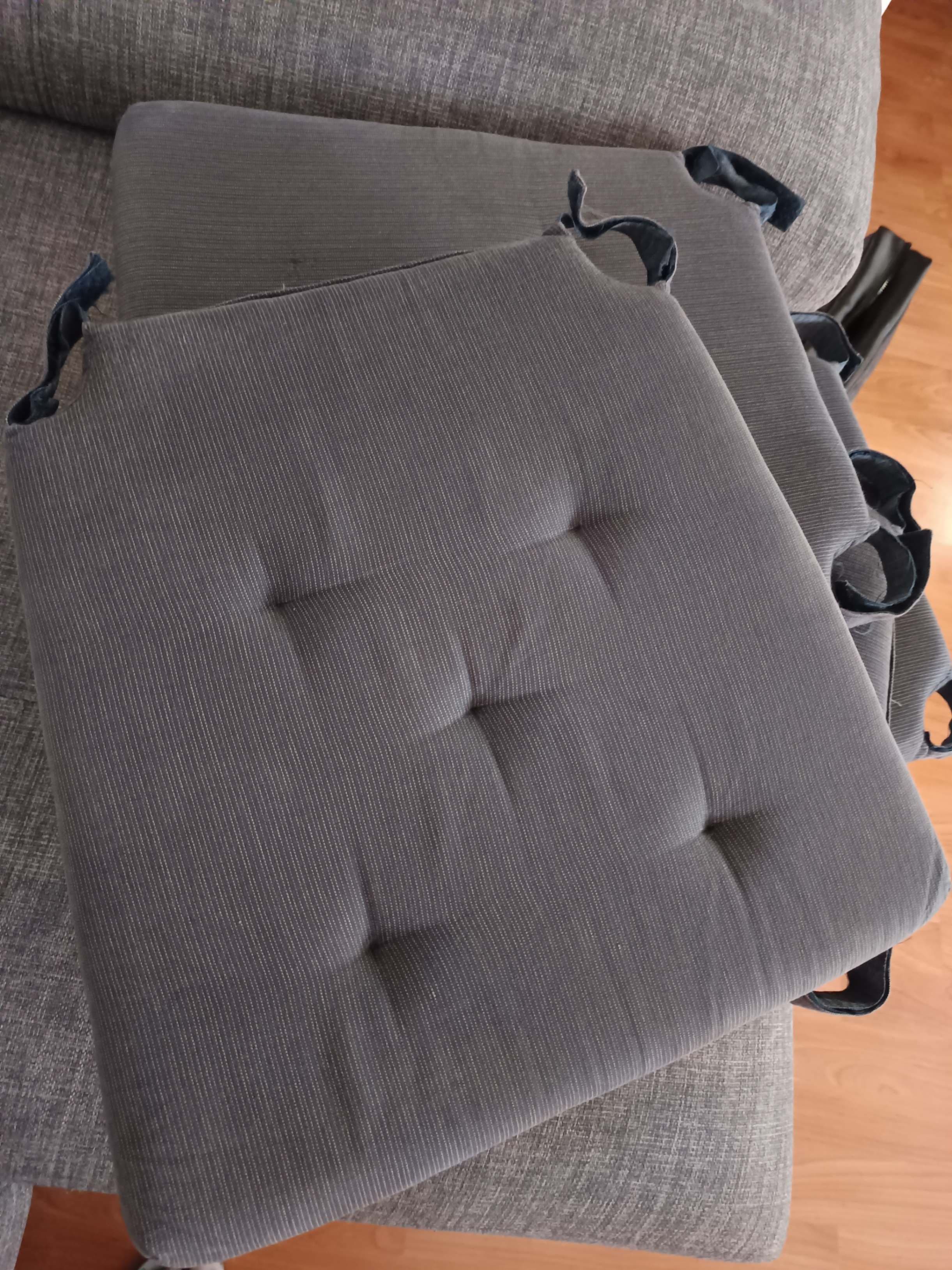 JUSTINA chair pad, grey, 42/35x40x4 cm