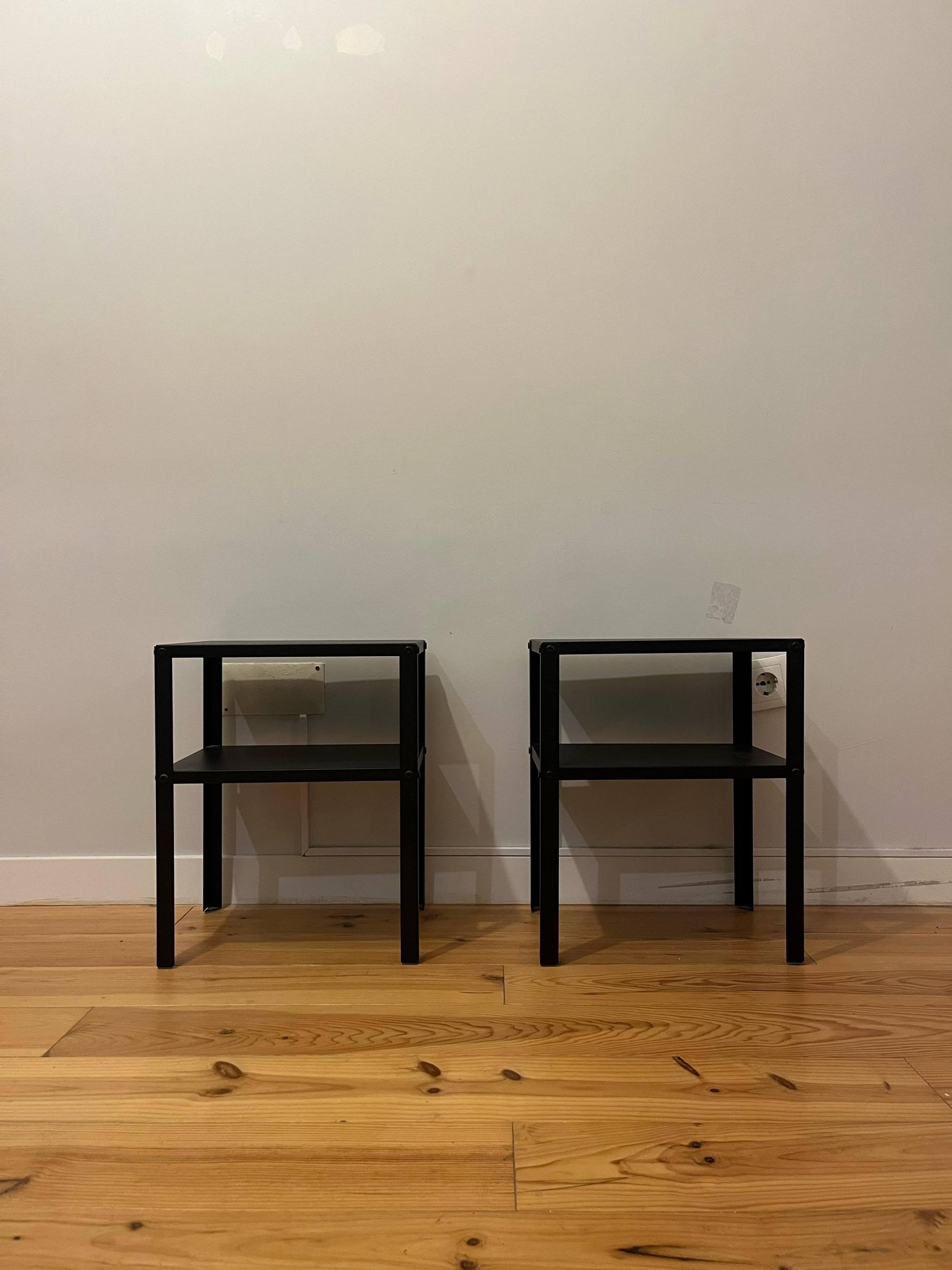 KNARREVIK bedside table, black, 37x28 cm
