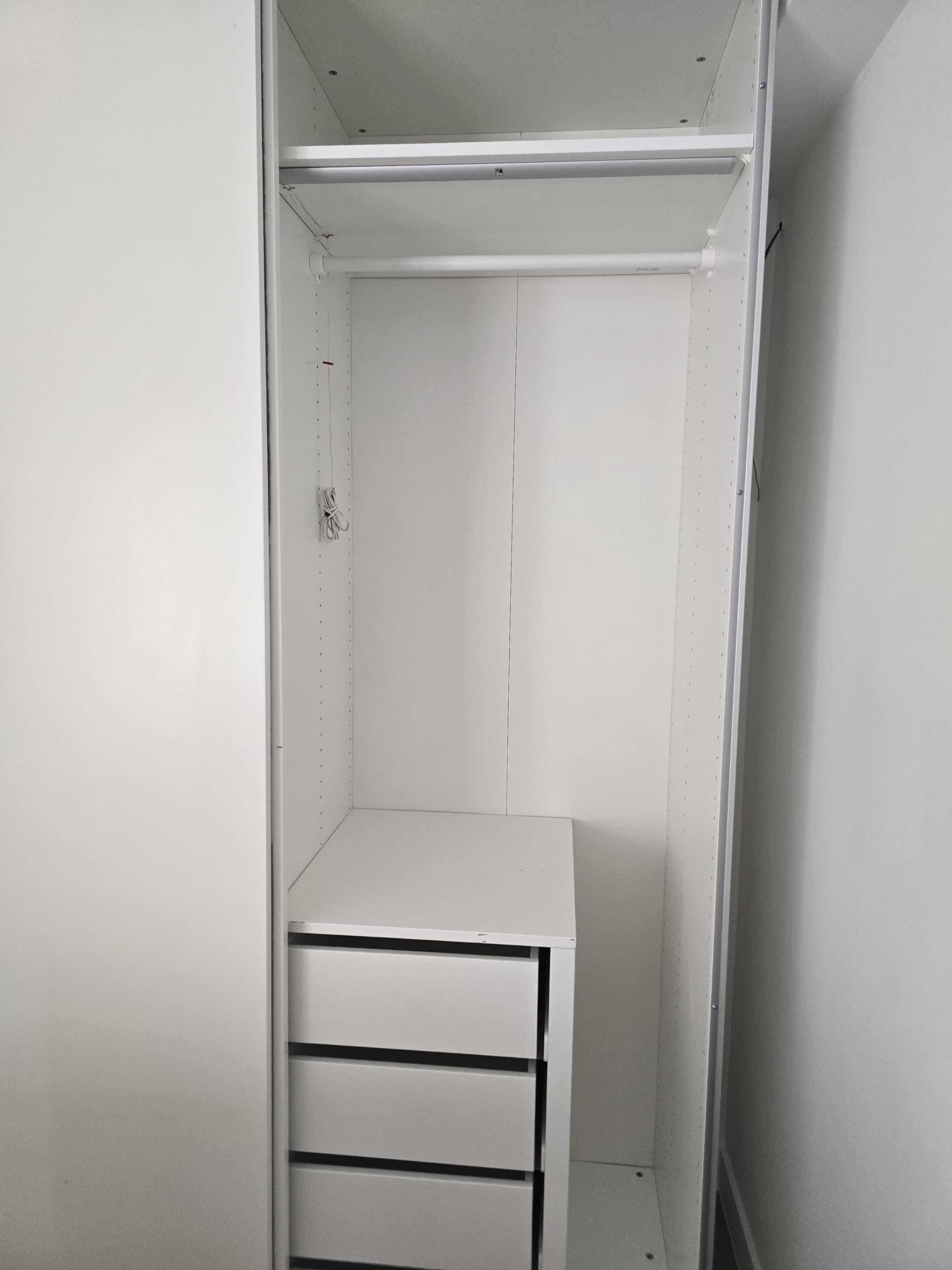 PAX / TONSTAD wardrobe combination, white/off-white, 100x60x236 cm