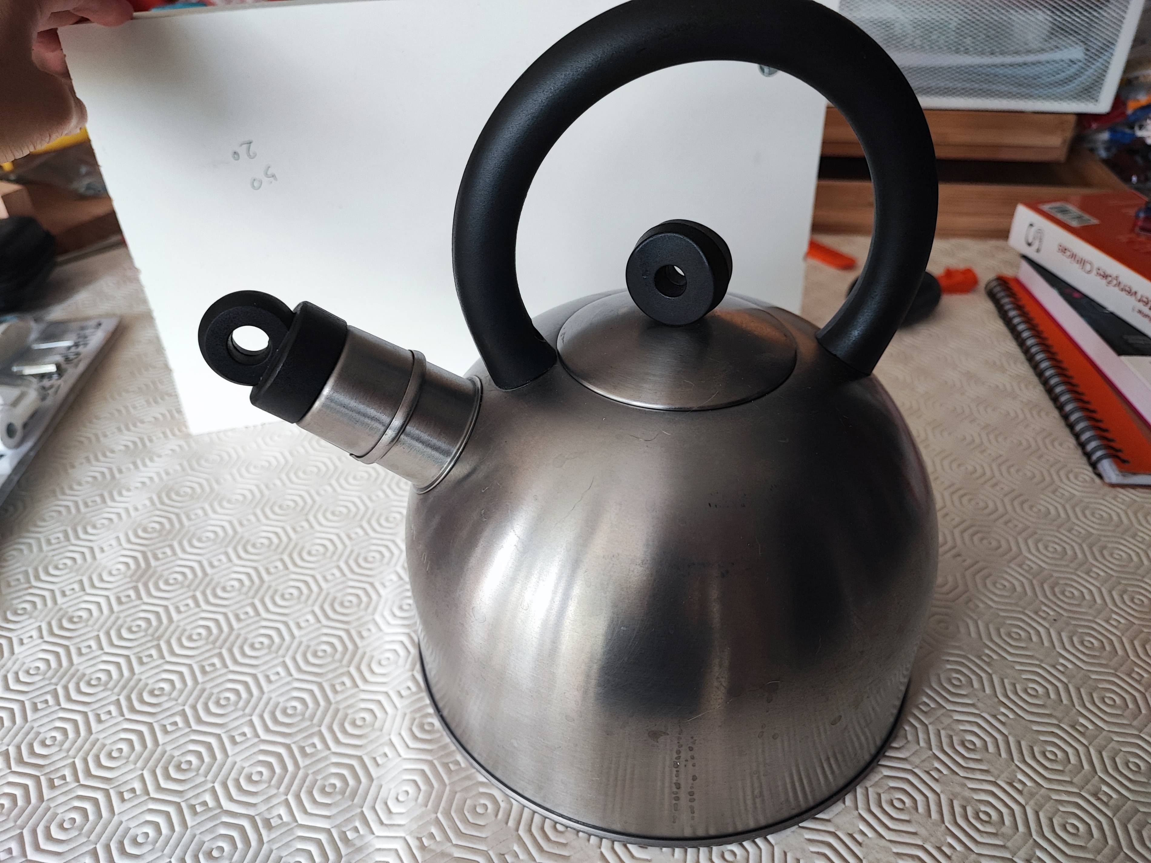 VATTENTÄT kettle, stainless steel/black, 2 l