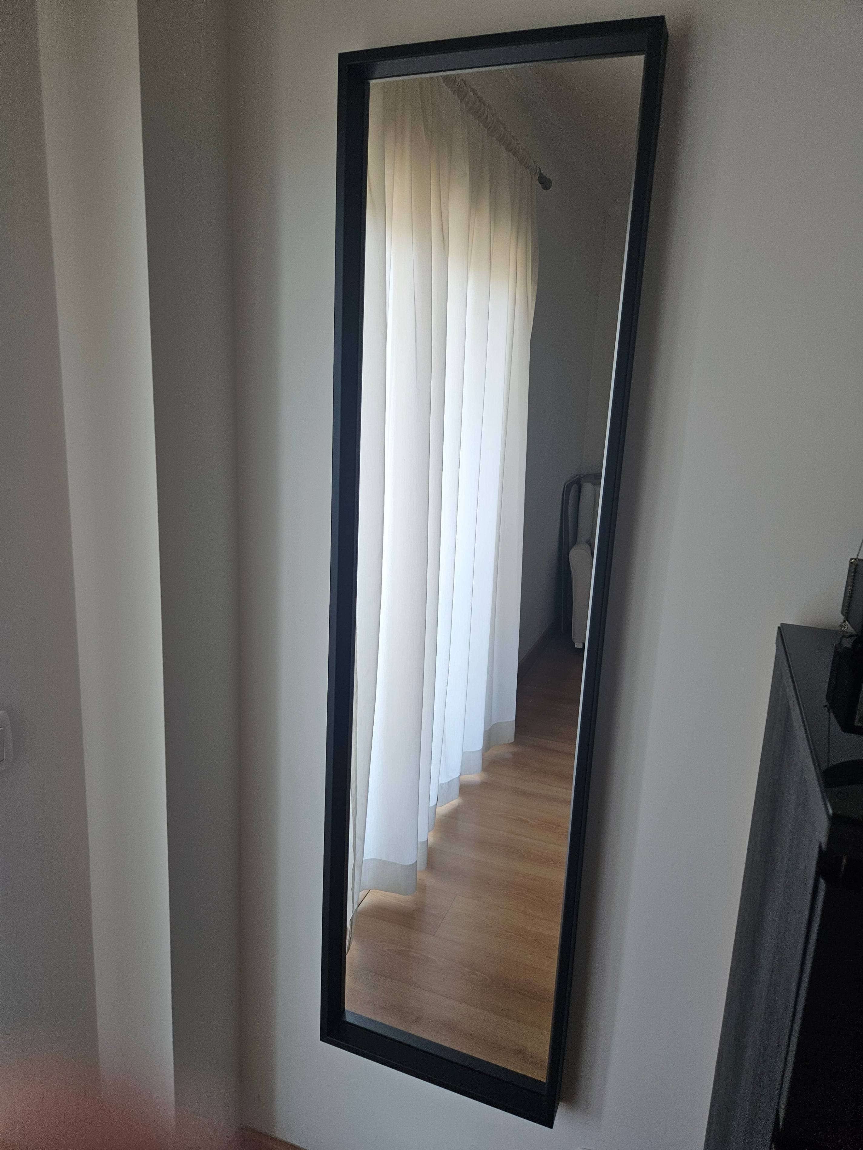 NISSEDAL Mirror, black, 40x150 cm