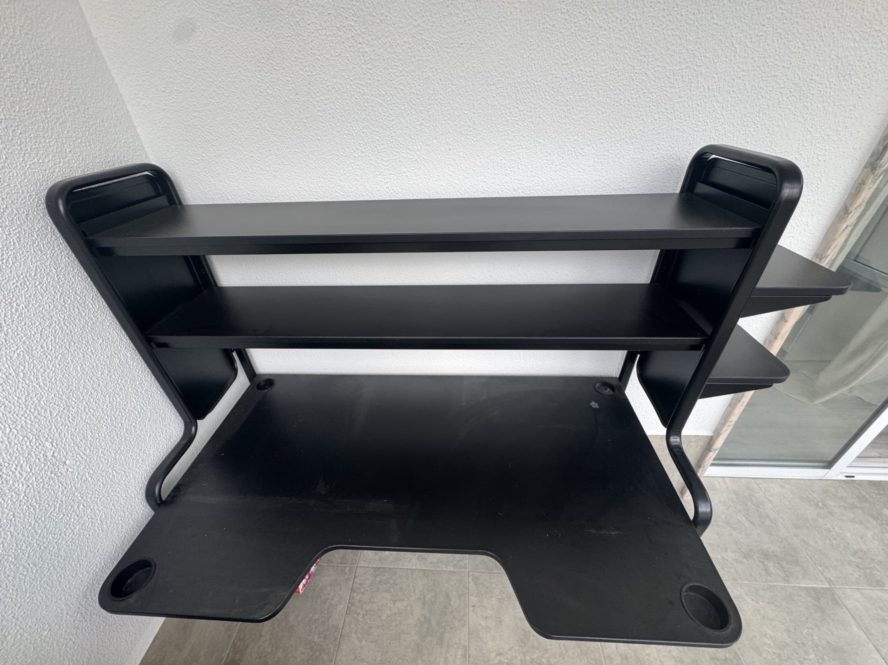 FREDDE gaming desk, black, 140/185x74x146 cm