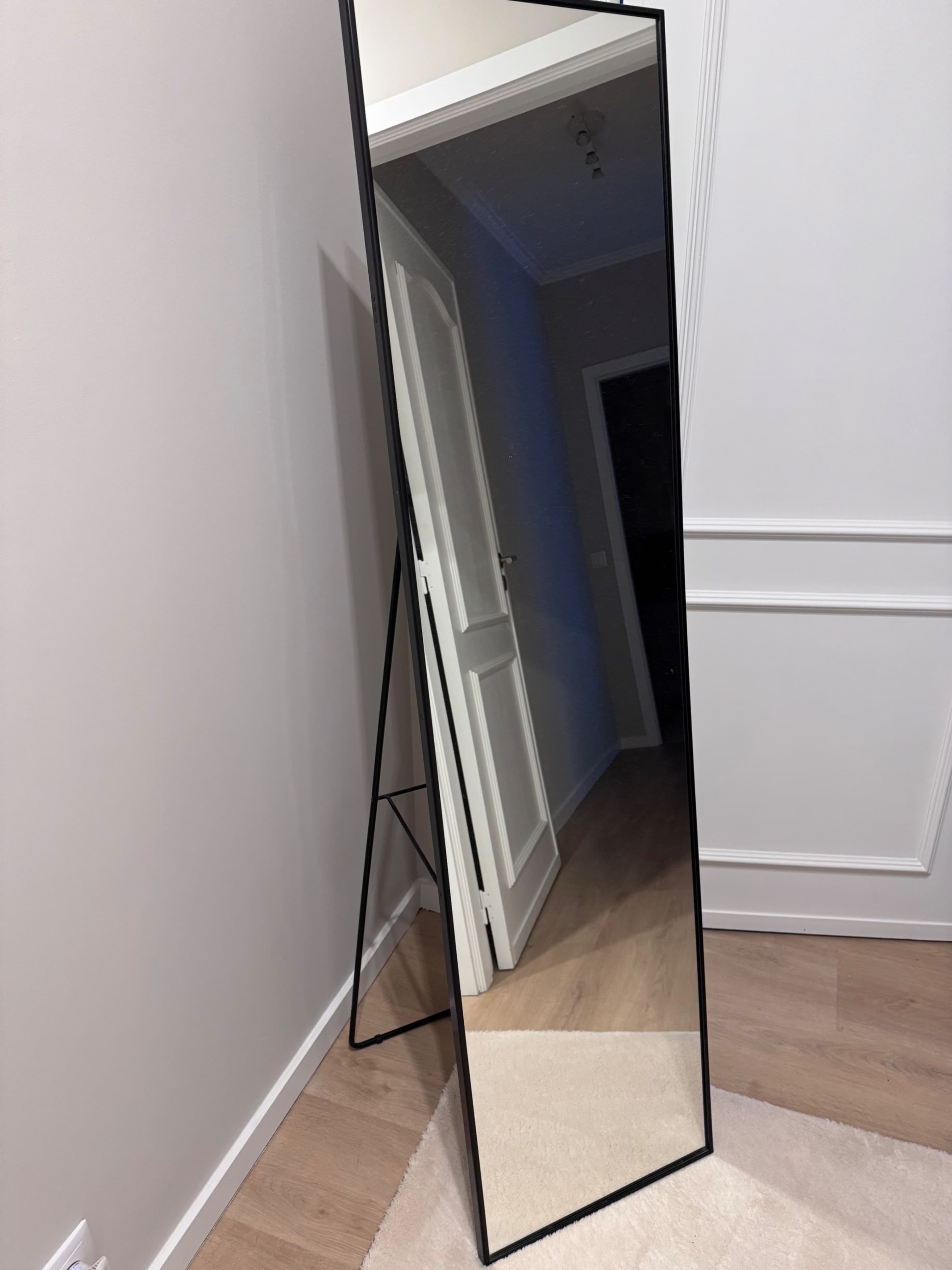 KARMSUND Standing mirror, black, 40x167 cm