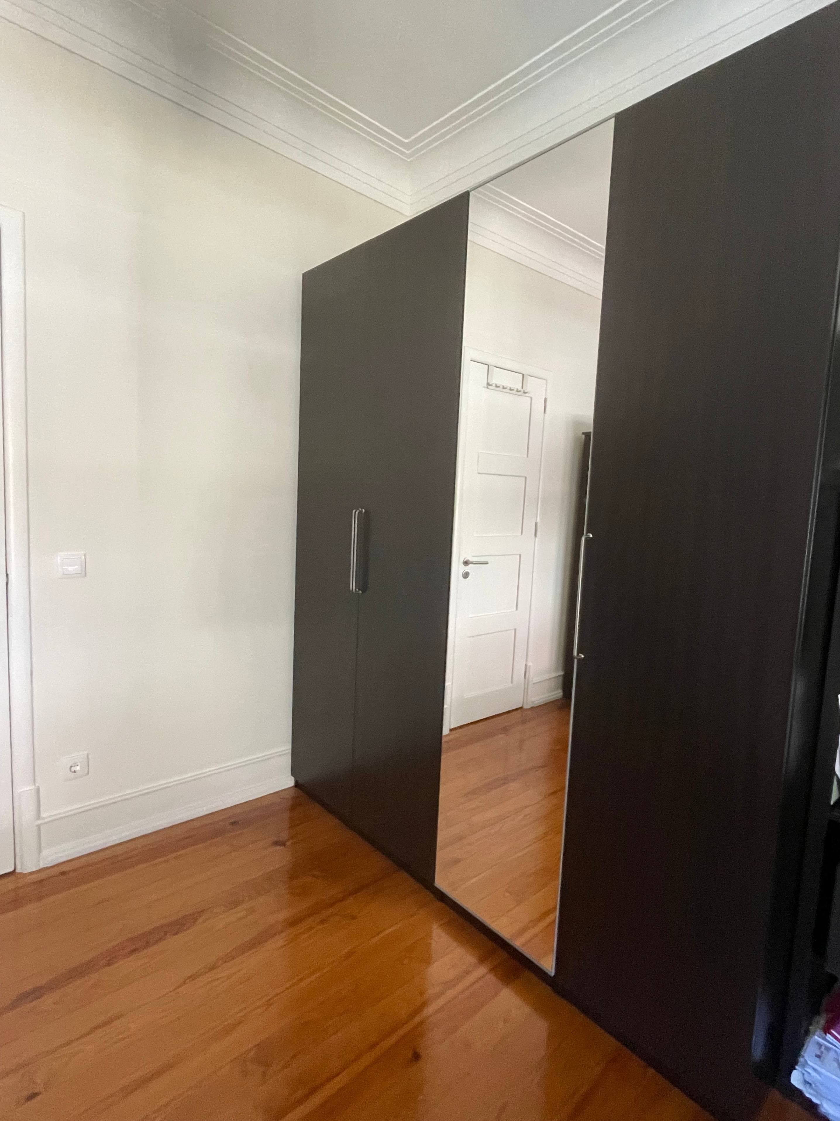 PAX / FORSAND wardrobe, dark grey/dark grey, 150x60x236 cm