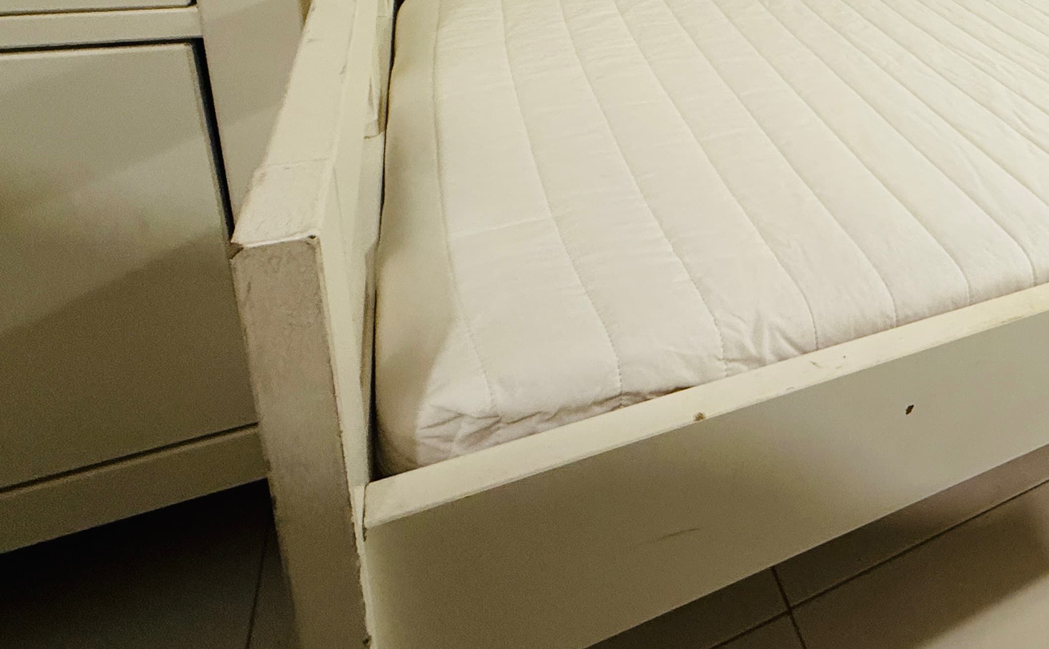 KRITTER bed frame with slatted bed base, white, 70x160 cm