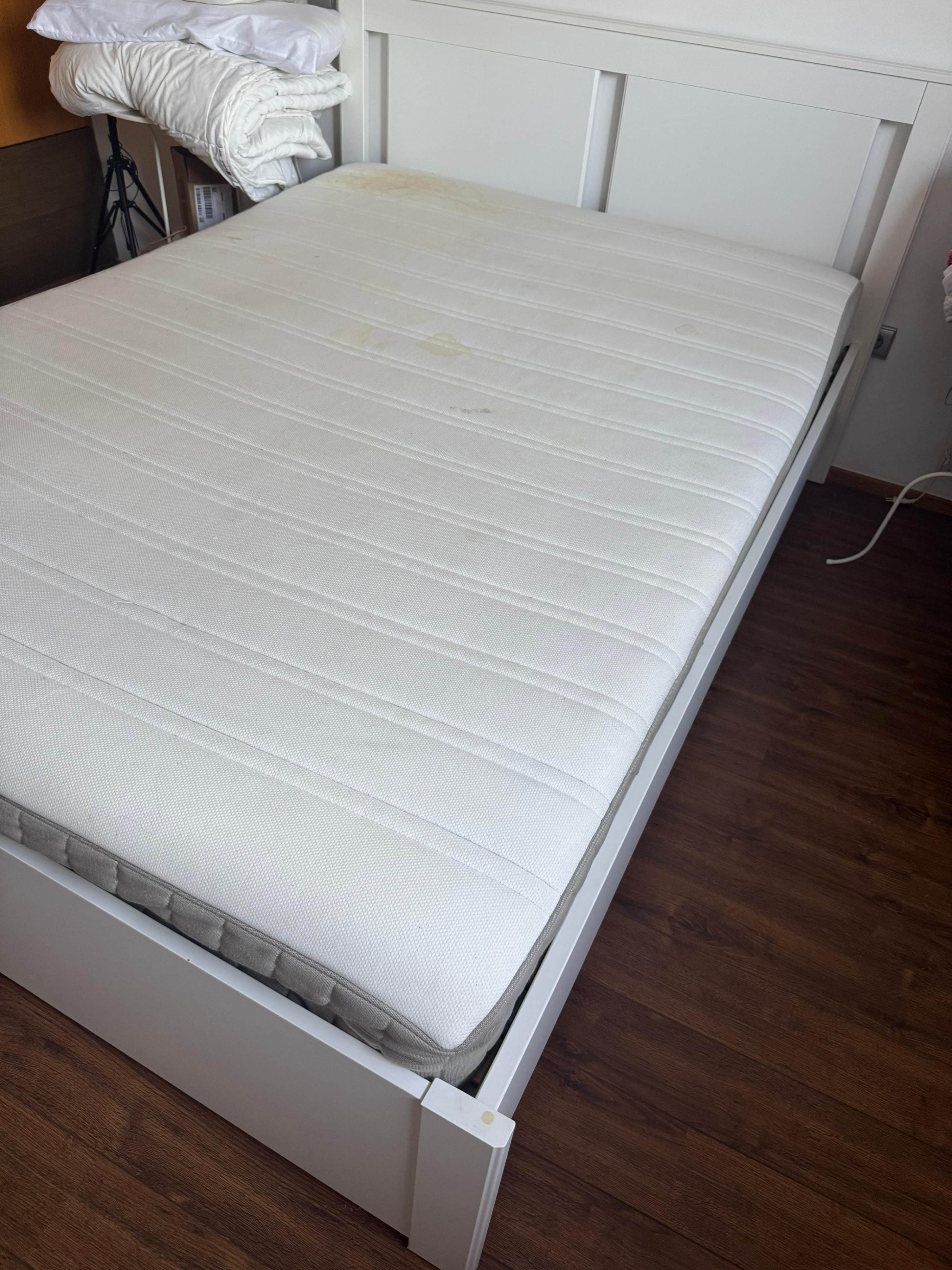 SONGESAND estrutura de cama, branco/Luröy, 140x200 cm